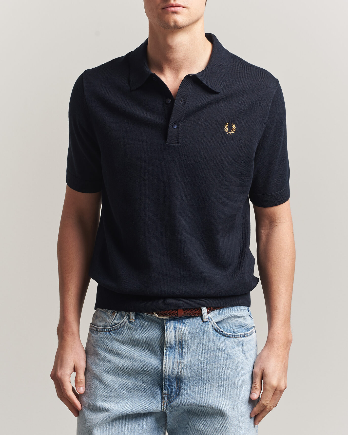 Hombres | Polos | Fred Perry | Cotton Knitted Polo Navy