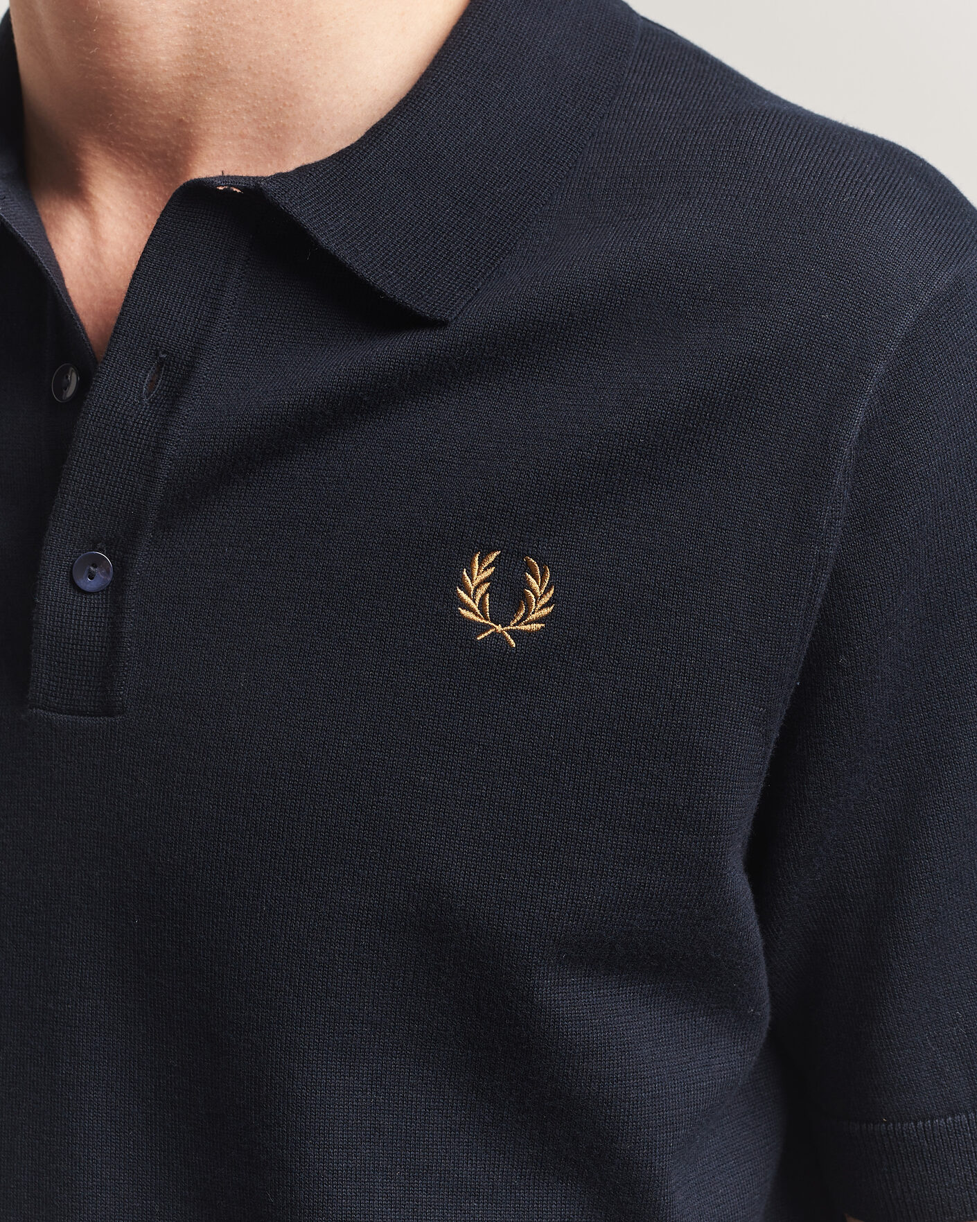 Hombres | Polos | Fred Perry | Cotton Knitted Polo Navy