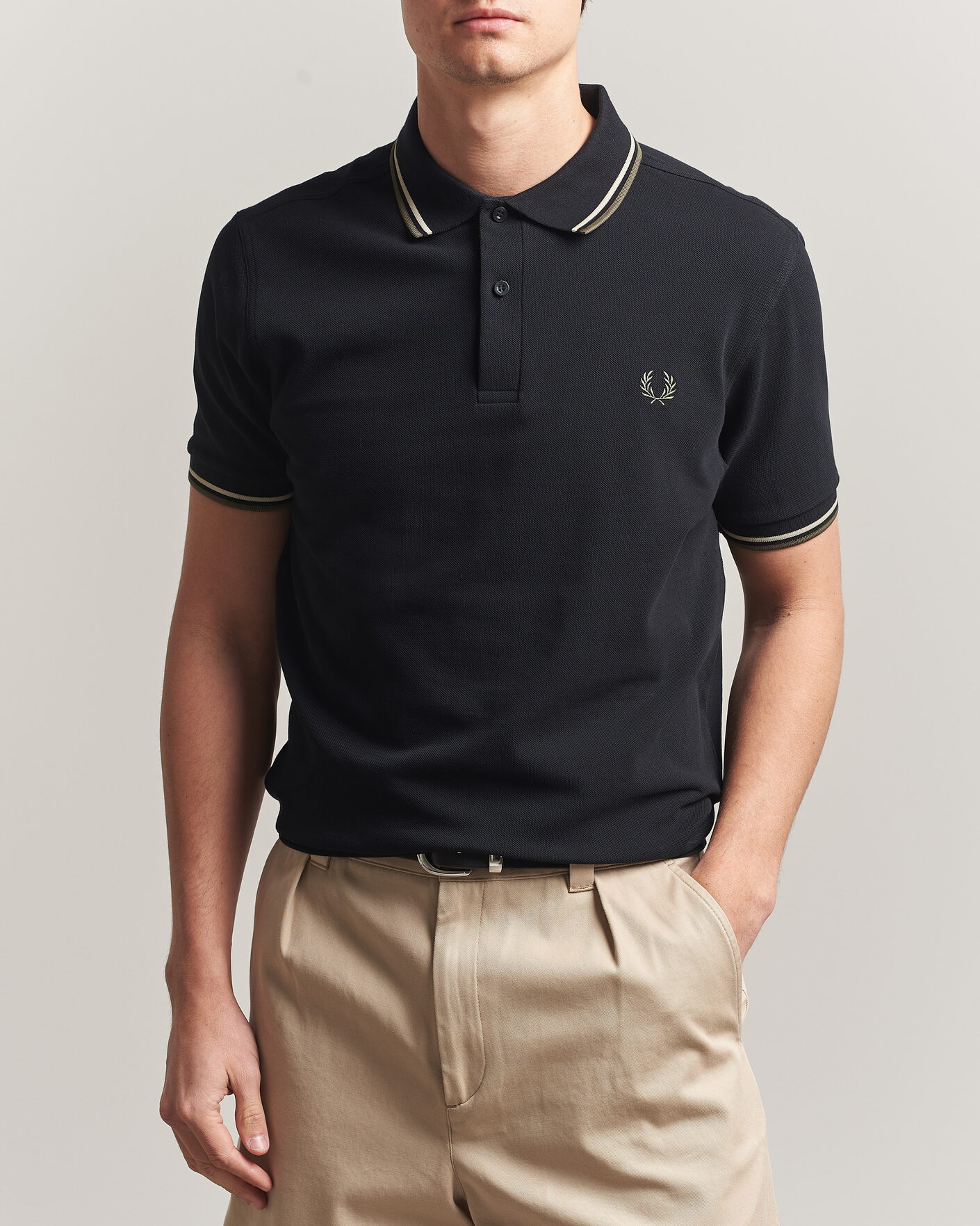 Hombres | Polos | Fred Perry | Twin Tipped Polo Shirt Black