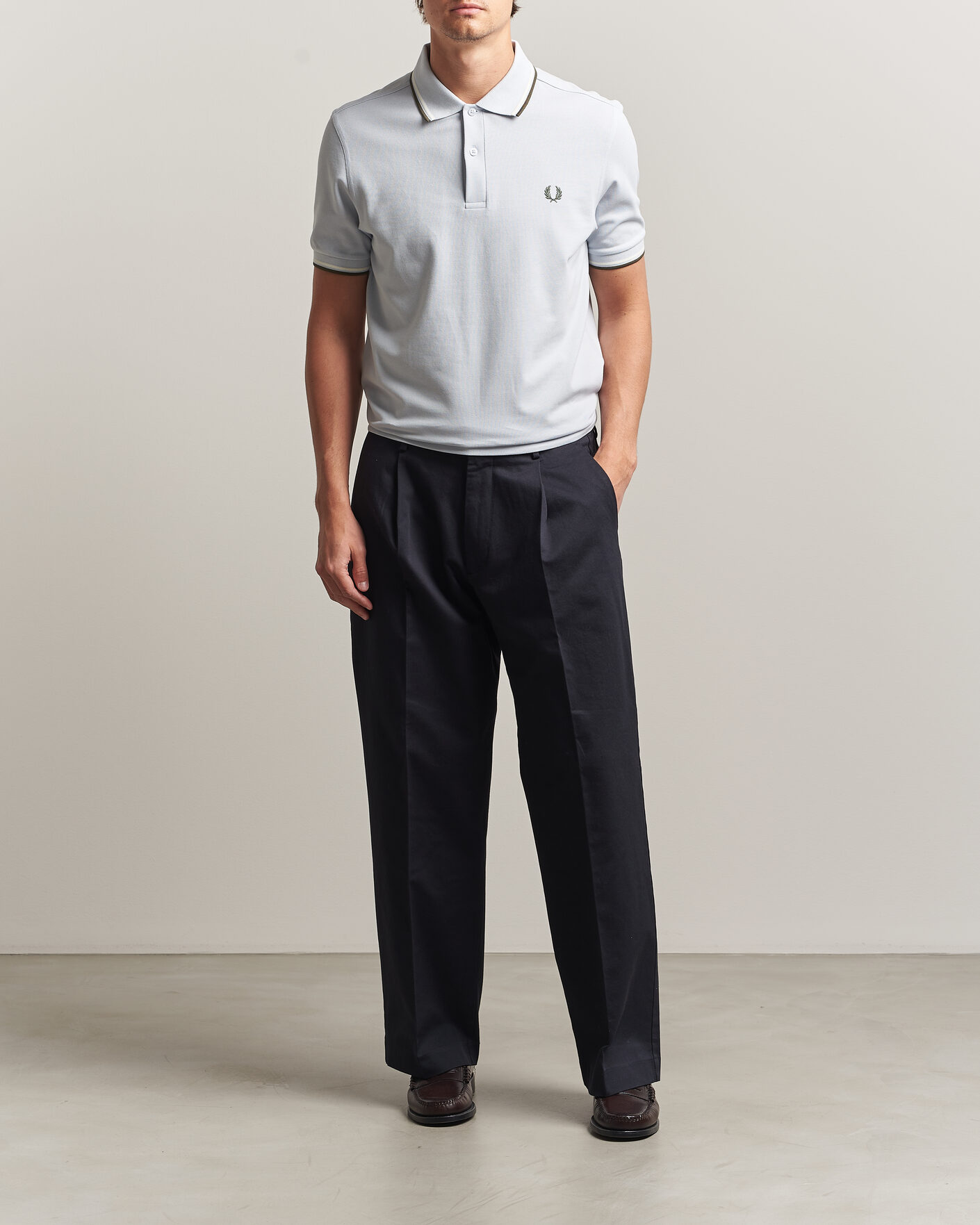 Hombres | Polos | Fred Perry | Twin Tipped Polo Shirt Dusky Blue
