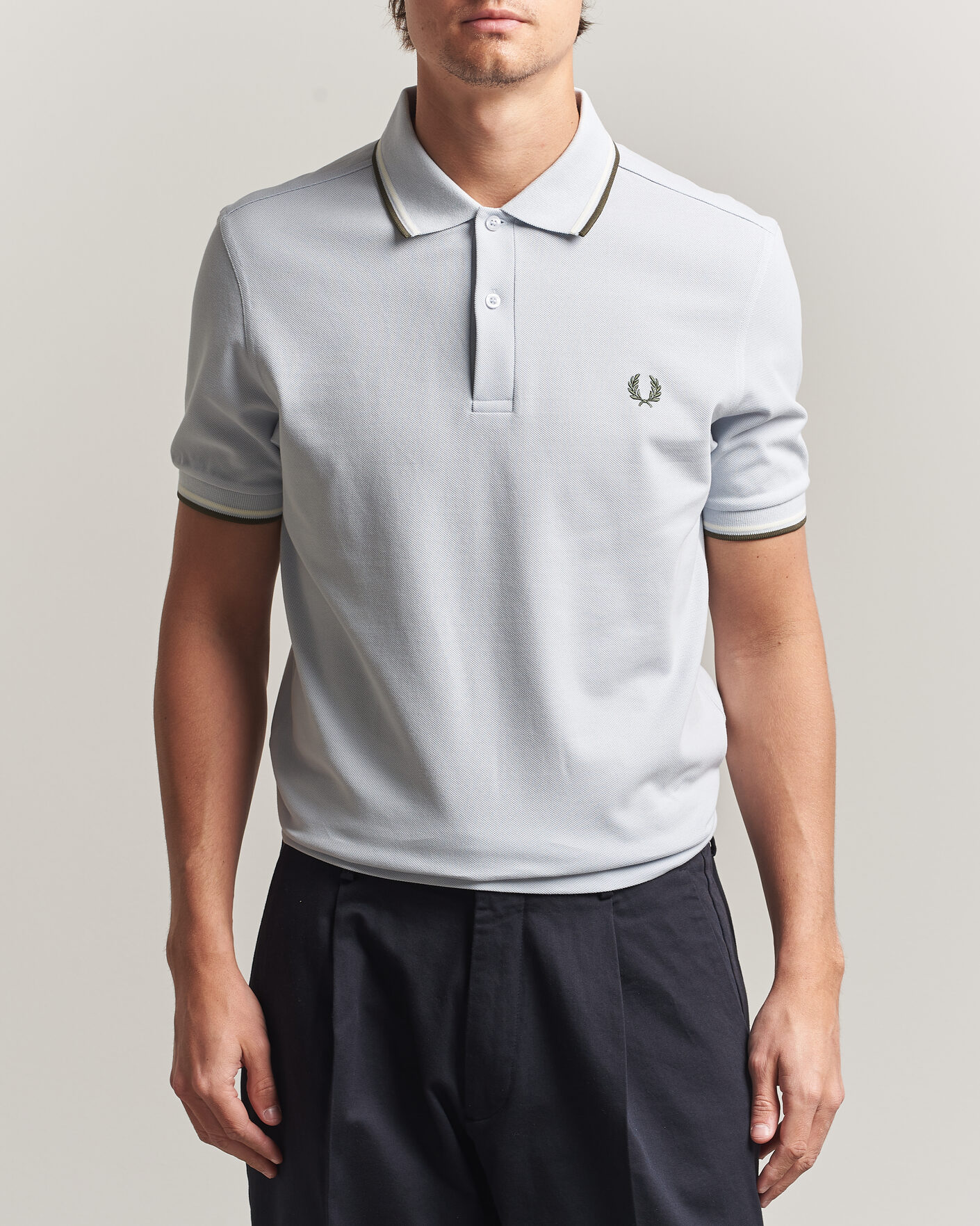 Hombres | Polos | Fred Perry | Twin Tipped Polo Shirt Dusky Blue