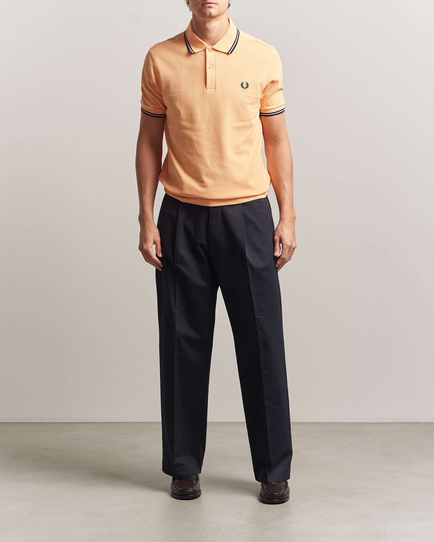 Hombres | Polos | Fred Perry | Twin Tipped Polo Shirt Peach