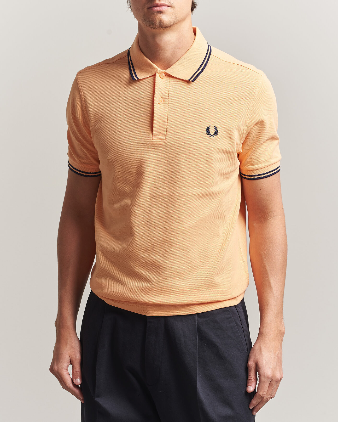 Hombres | Polos | Fred Perry | Twin Tipped Polo Shirt Peach