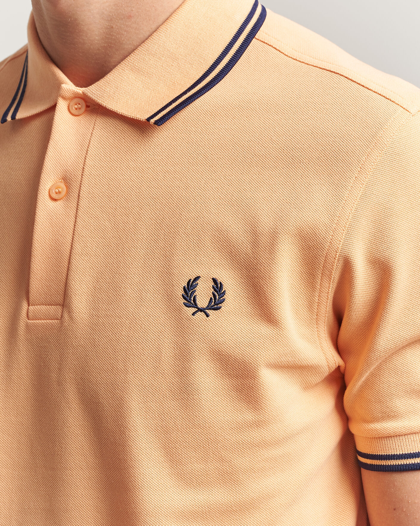 Hombres | Polos | Fred Perry | Twin Tipped Polo Shirt Peach
