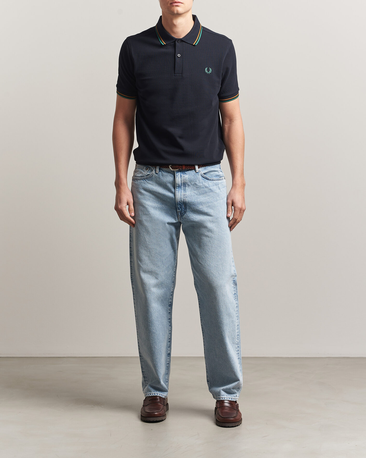 Hombres | Polos | Fred Perry | Twin Tipped Polo Shirt Navy