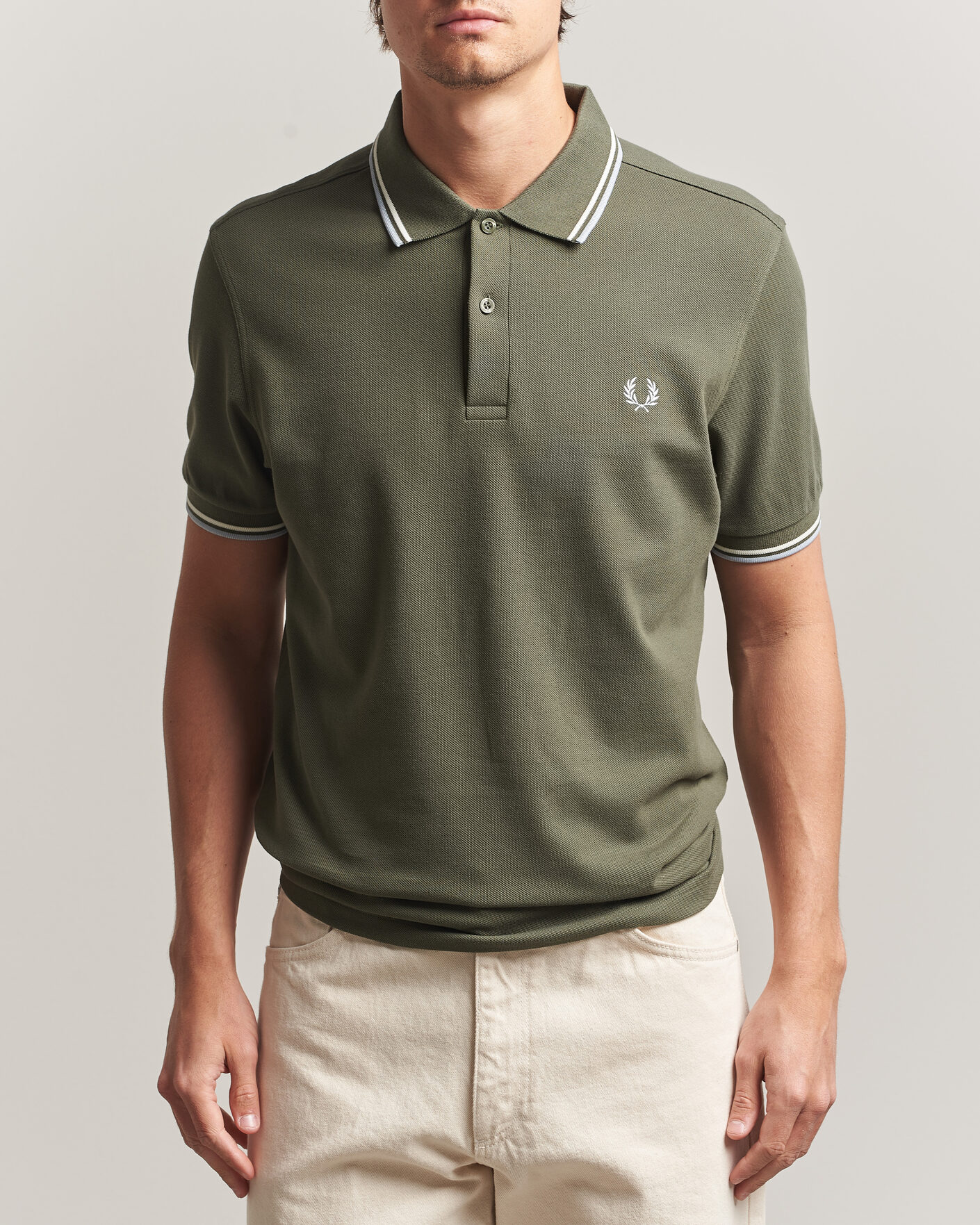 Hombres | Polos | Fred Perry | Twin Tipped Polo Shirt Laurel Wreath Green