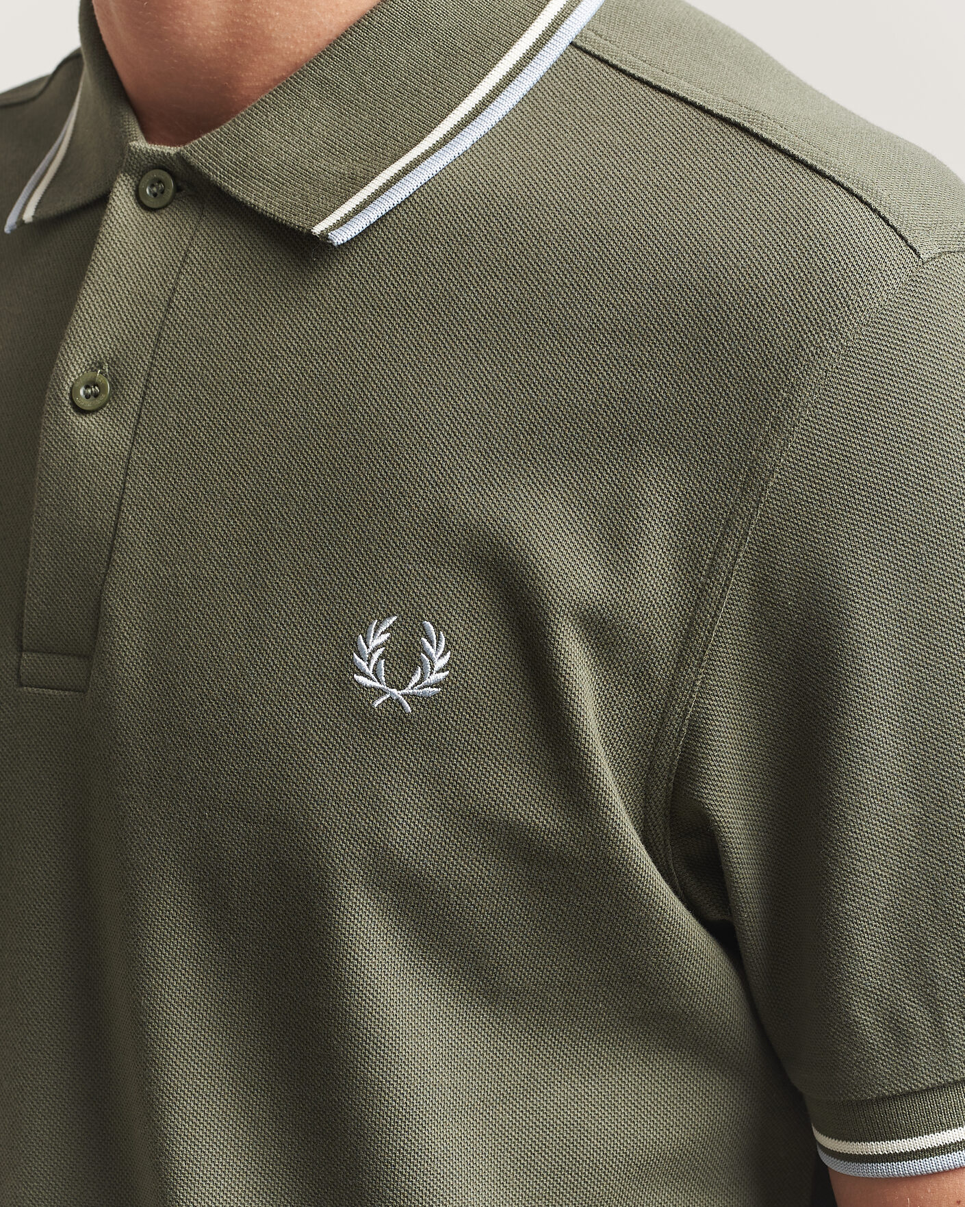 Hombres | Polos | Fred Perry | Twin Tipped Polo Shirt Laurel Wreath Green
