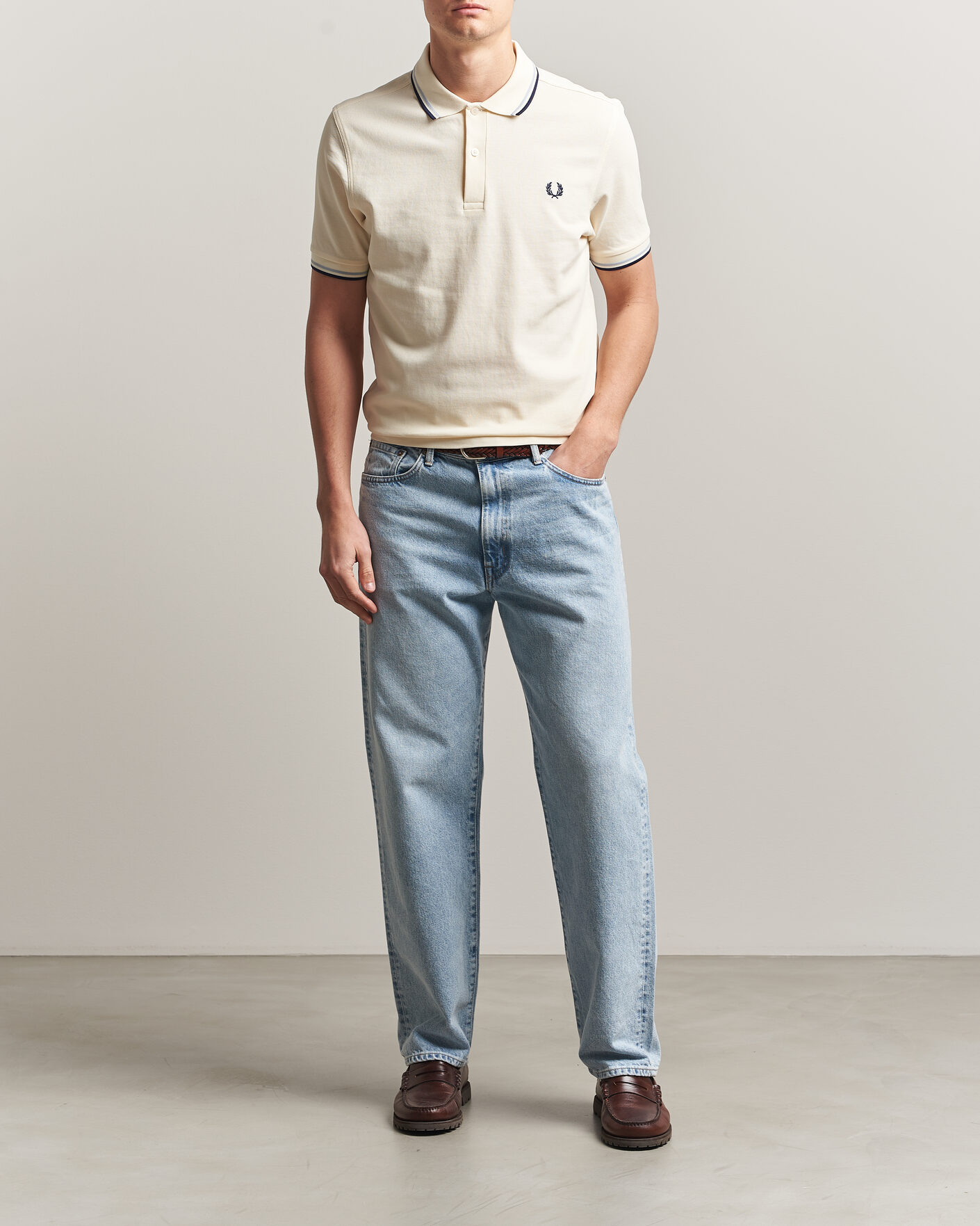 Hombres | Polos | Fred Perry | Twin Tipped Polo Shirt Ecru