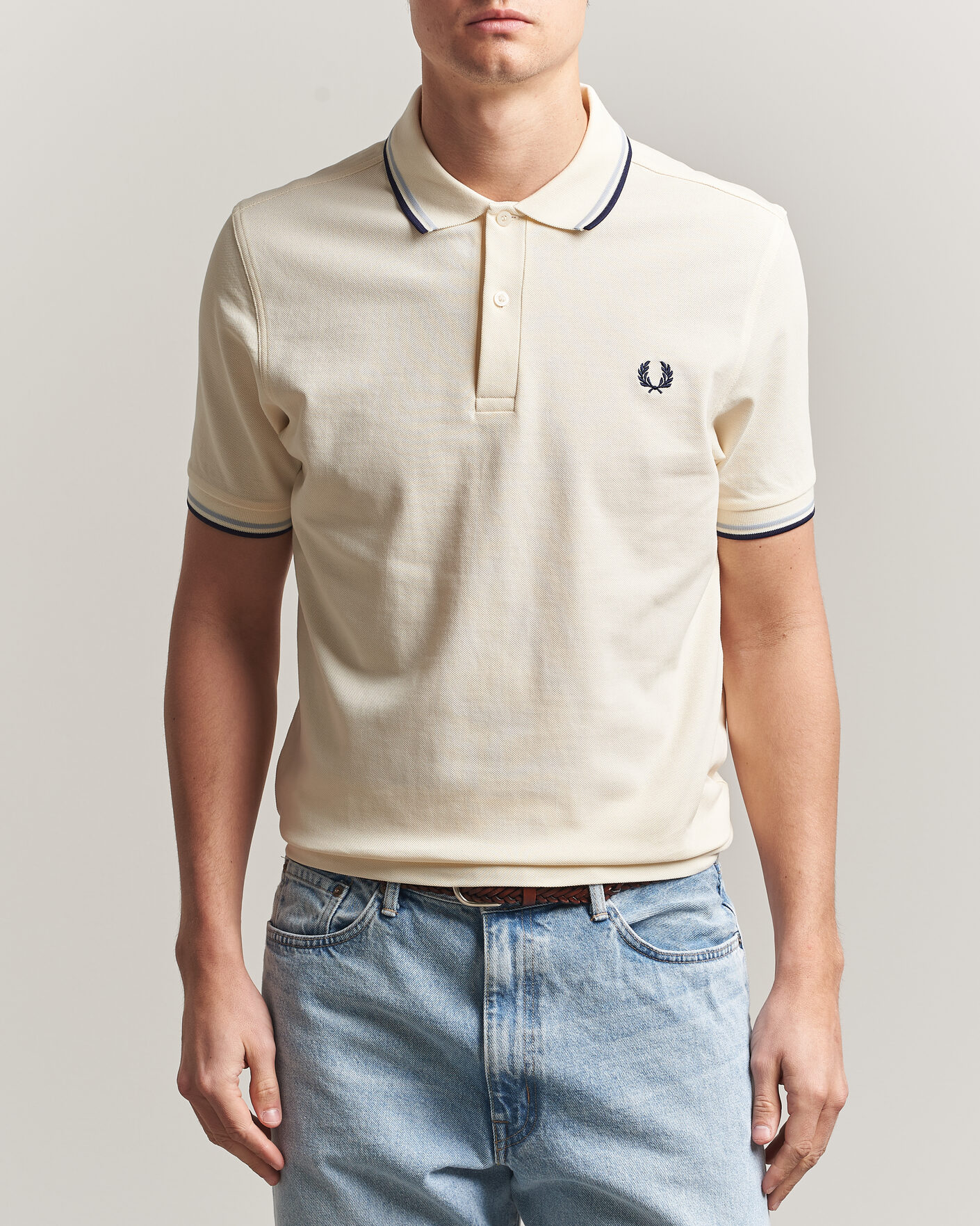 Hombres | Polos | Fred Perry | Twin Tipped Polo Shirt Ecru