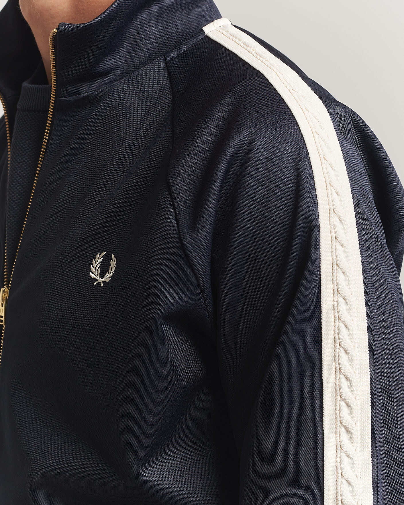 Hombres | Jerséis y prendas de punto | Fred Perry | Cable Taped Track Jacket Navy