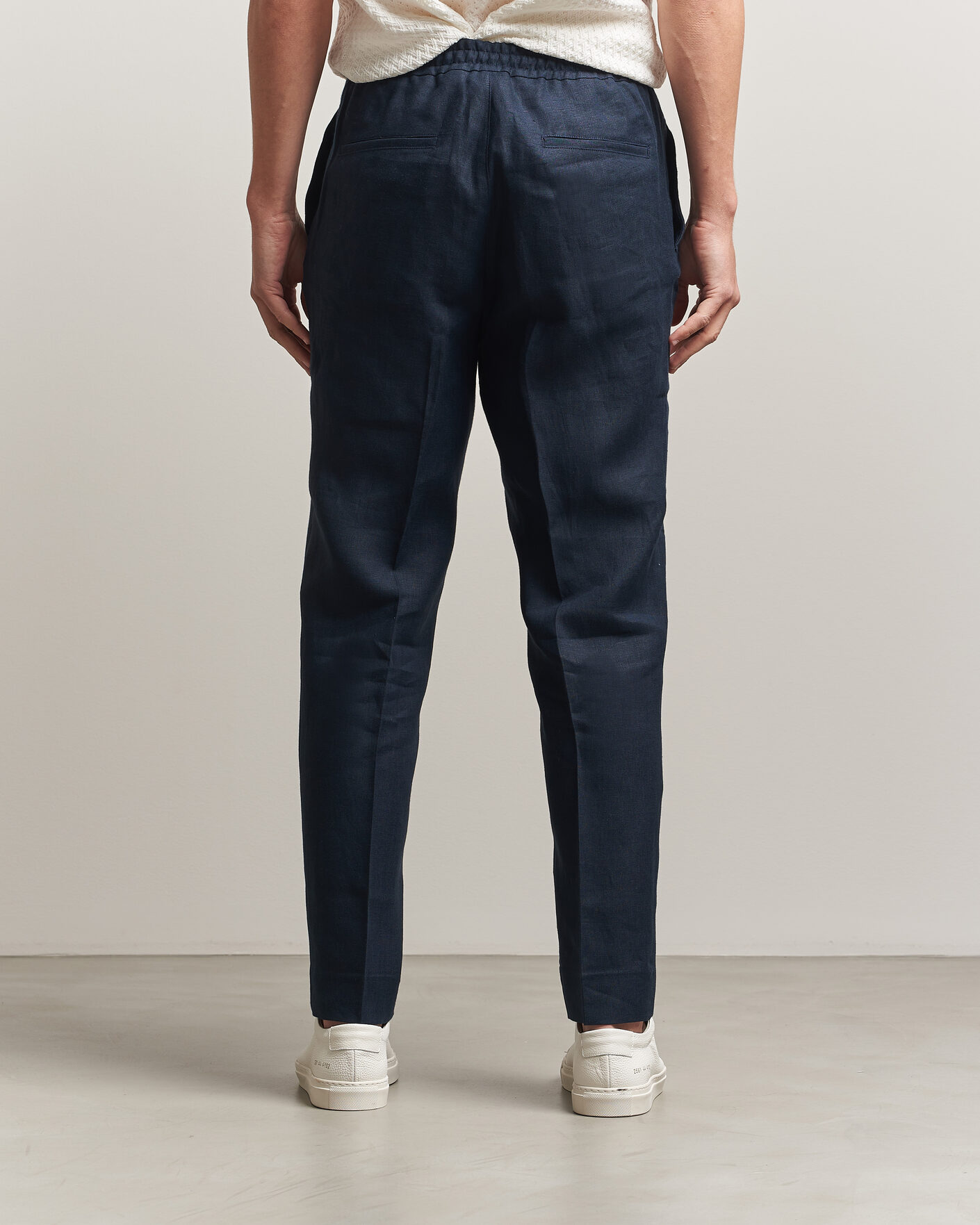 Hombres | Pantalones | J.Lindeberg | Soren Drape Linen Pants Navy