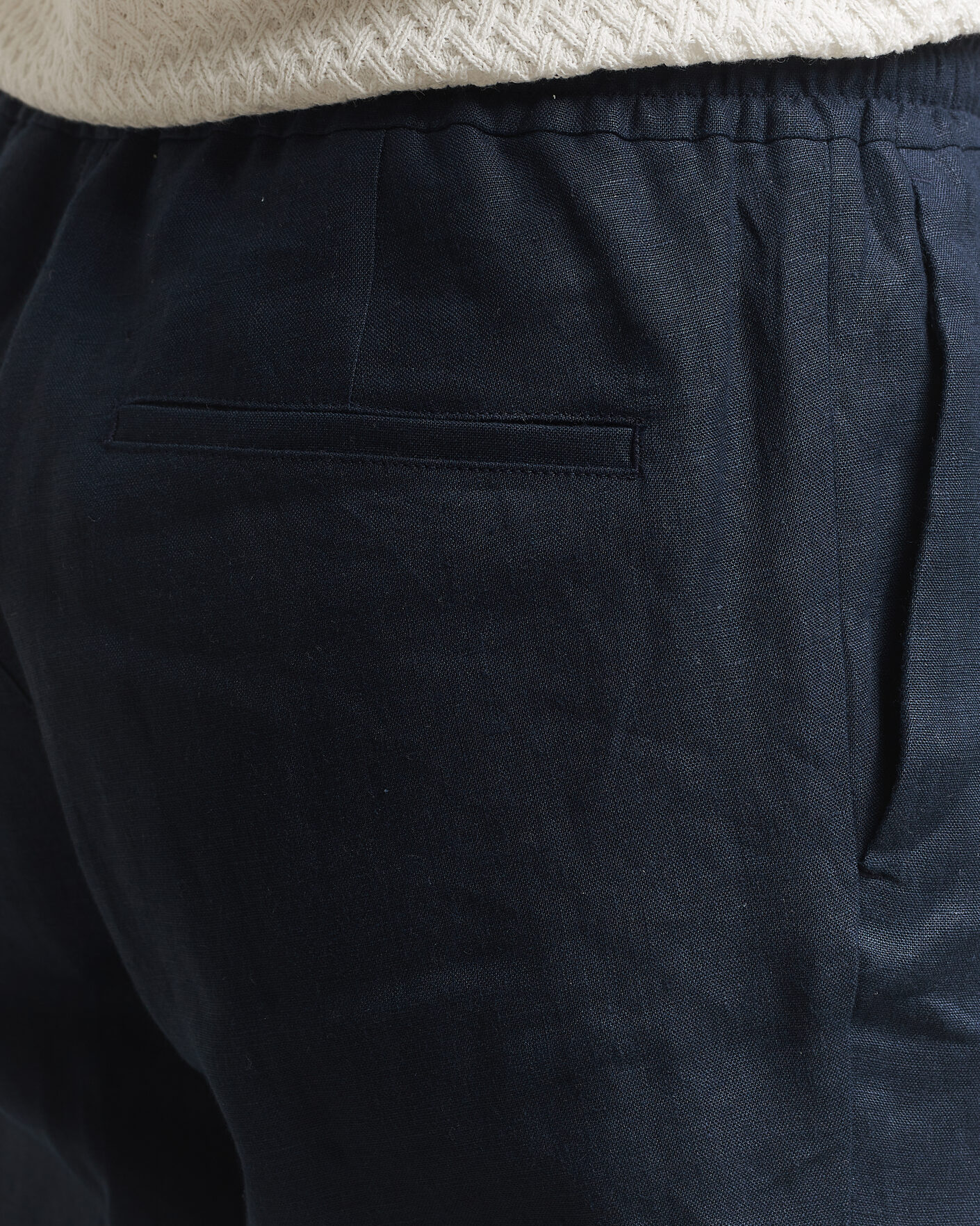 Hombres | Pantalones | J.Lindeberg | Soren Drape Linen Pants Navy