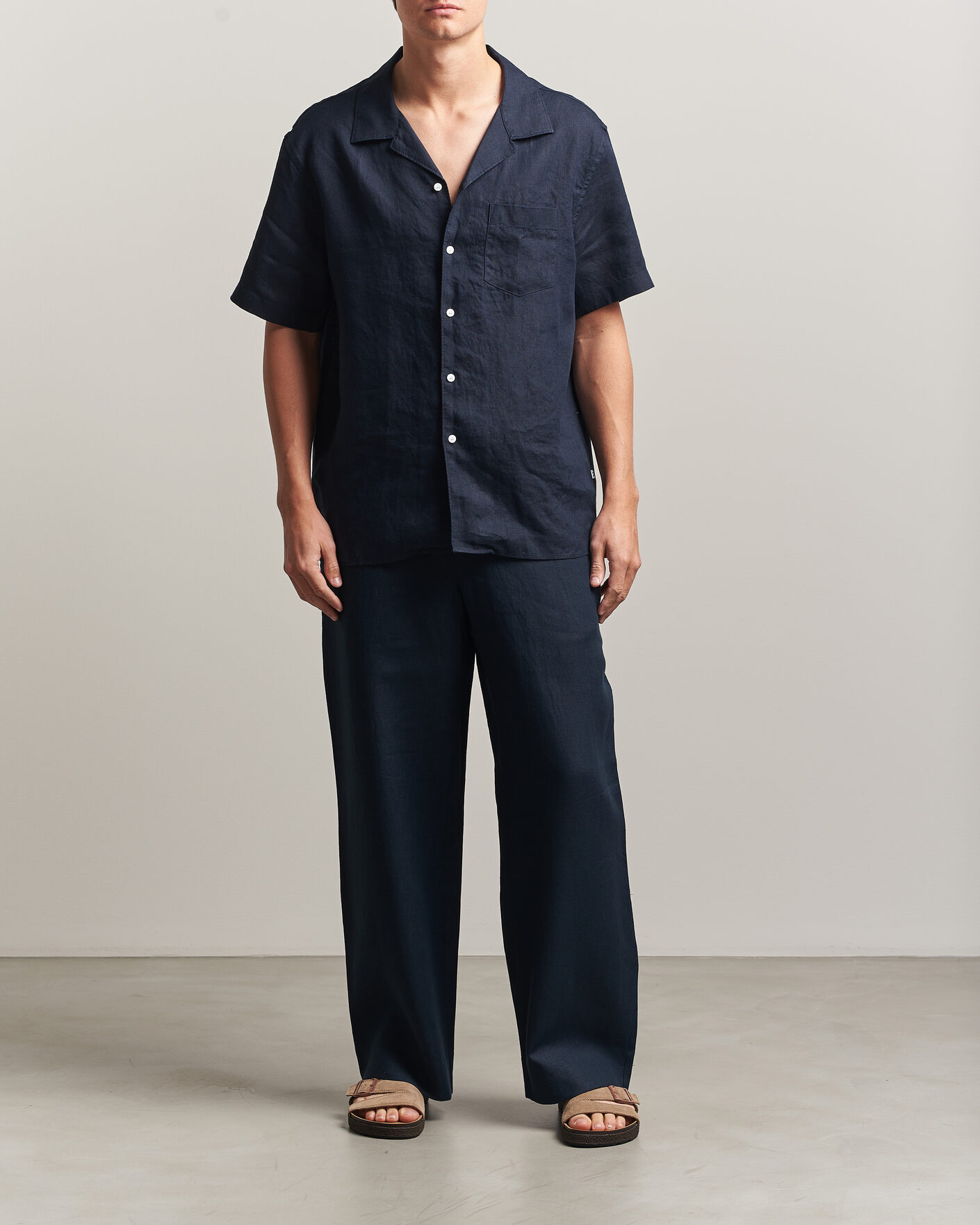 Hombres | Pantalones | J.Lindeberg | Noah Drape Linen Pants Navy