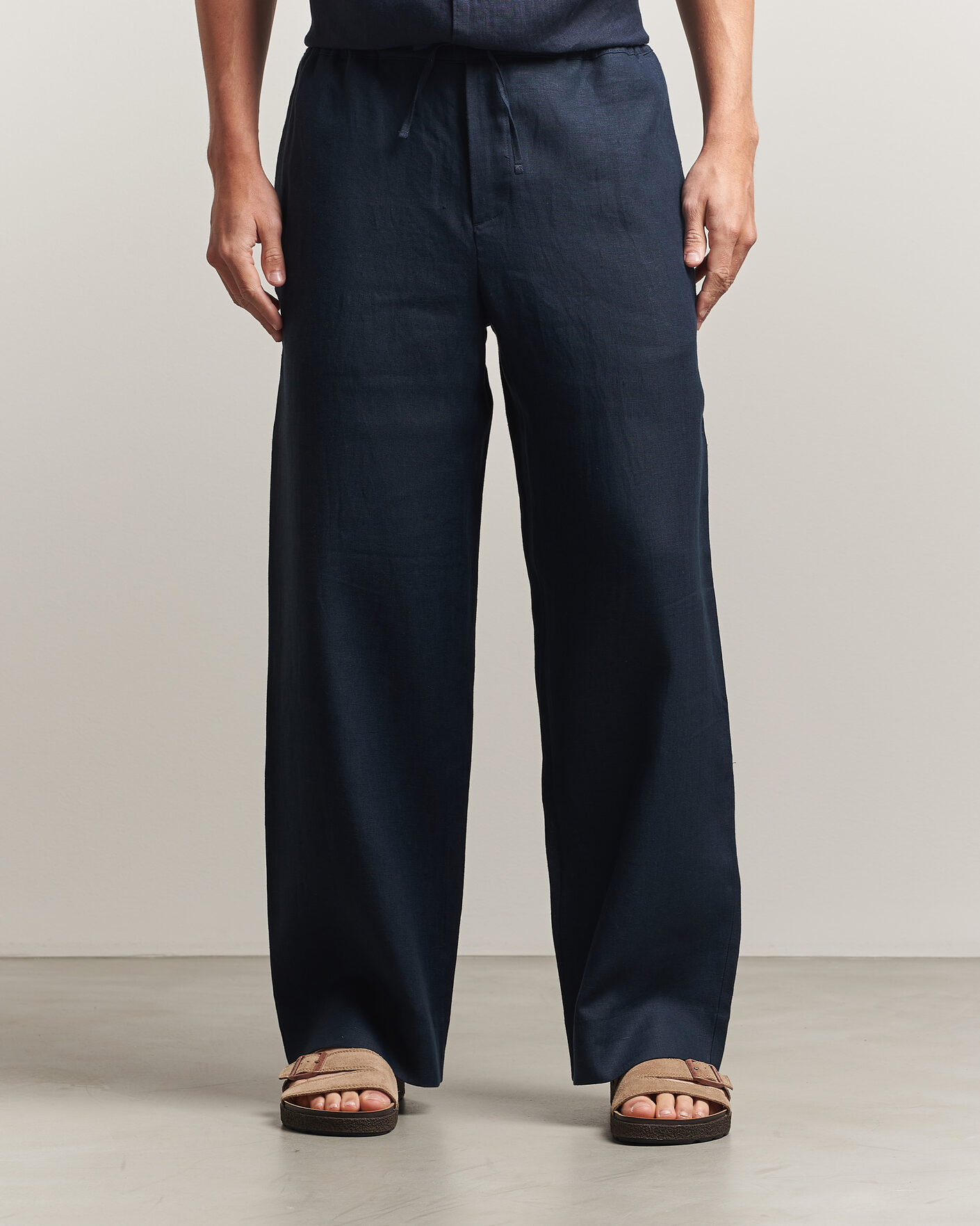 Hombres | Pantalones | J.Lindeberg | Noah Drape Linen Pants Navy