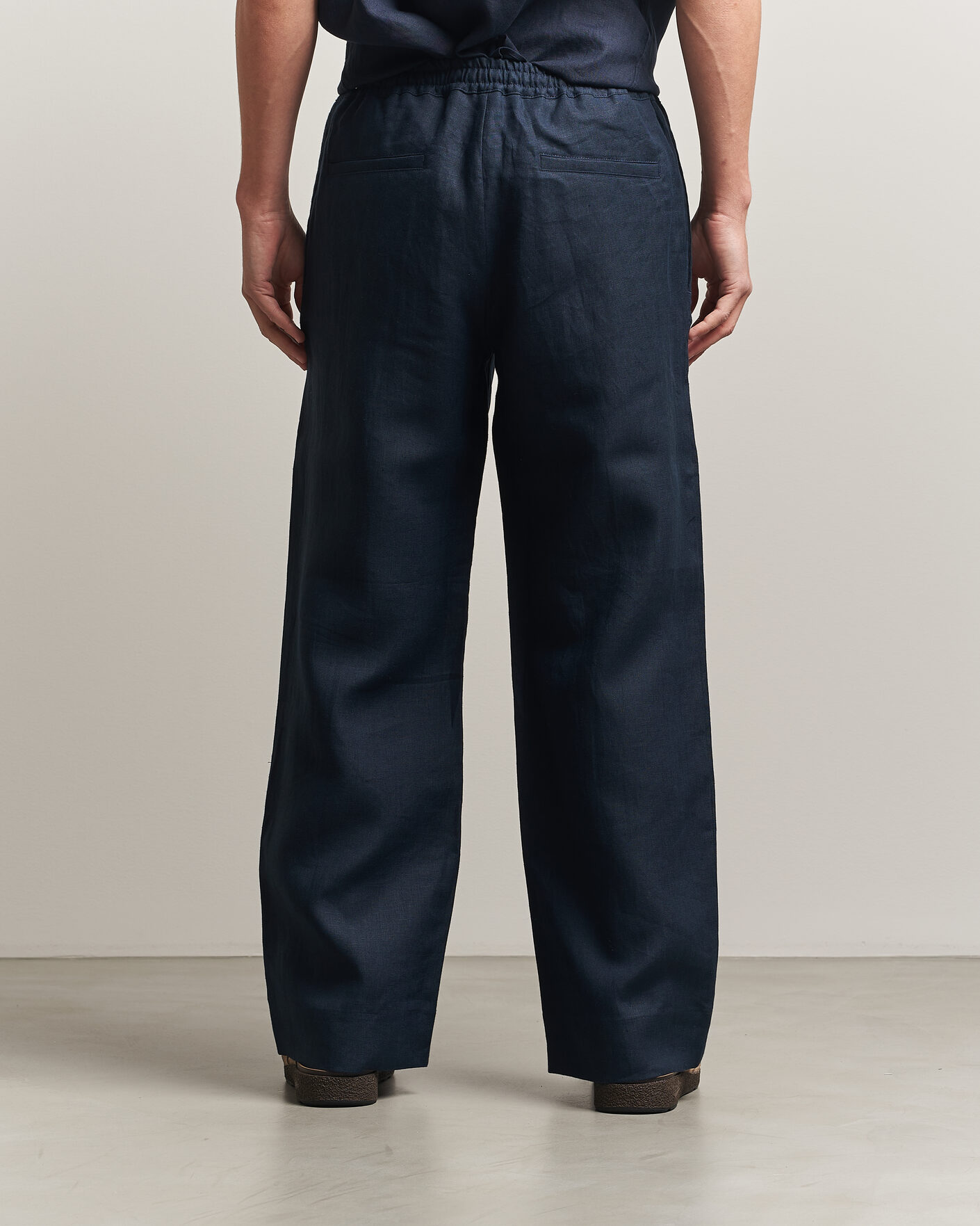 Hombres | Pantalones | J.Lindeberg | Noah Drape Linen Pants Navy