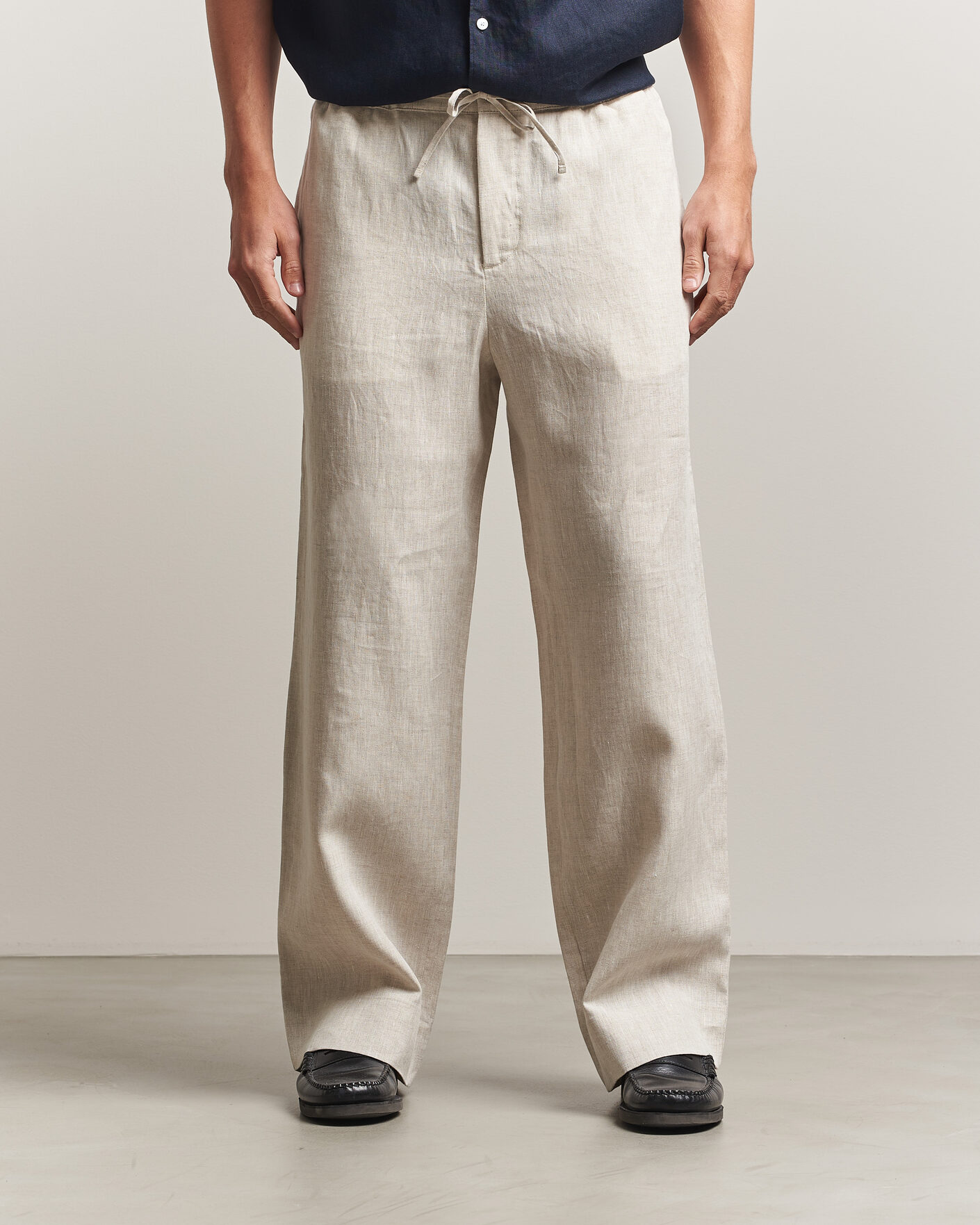 Hombres | Pantalones | J.Lindeberg | Noah Drape Linen Pants Moonbeam