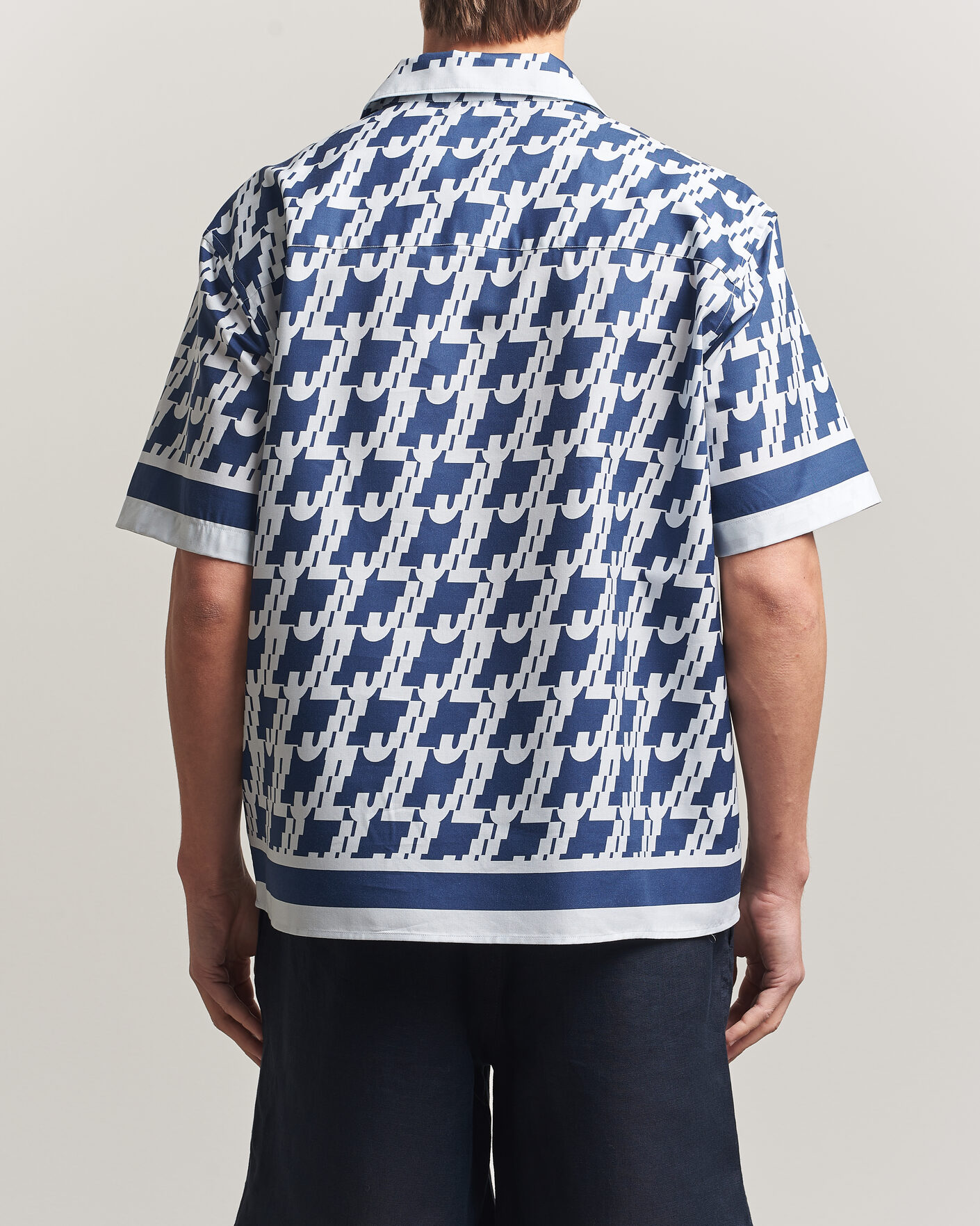Hombres | Camisas | J.Lindeberg | Ellis Border Printed Resort Shirt Estate Blue