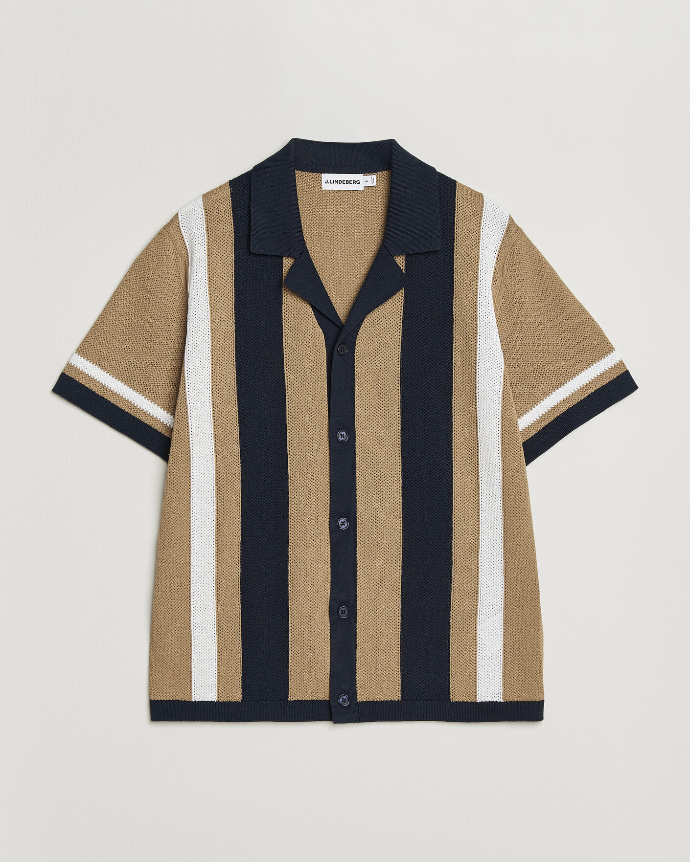 Hombres | Camisas | J.Lindeberg | Remus Knitted Resort Shirt Kelp