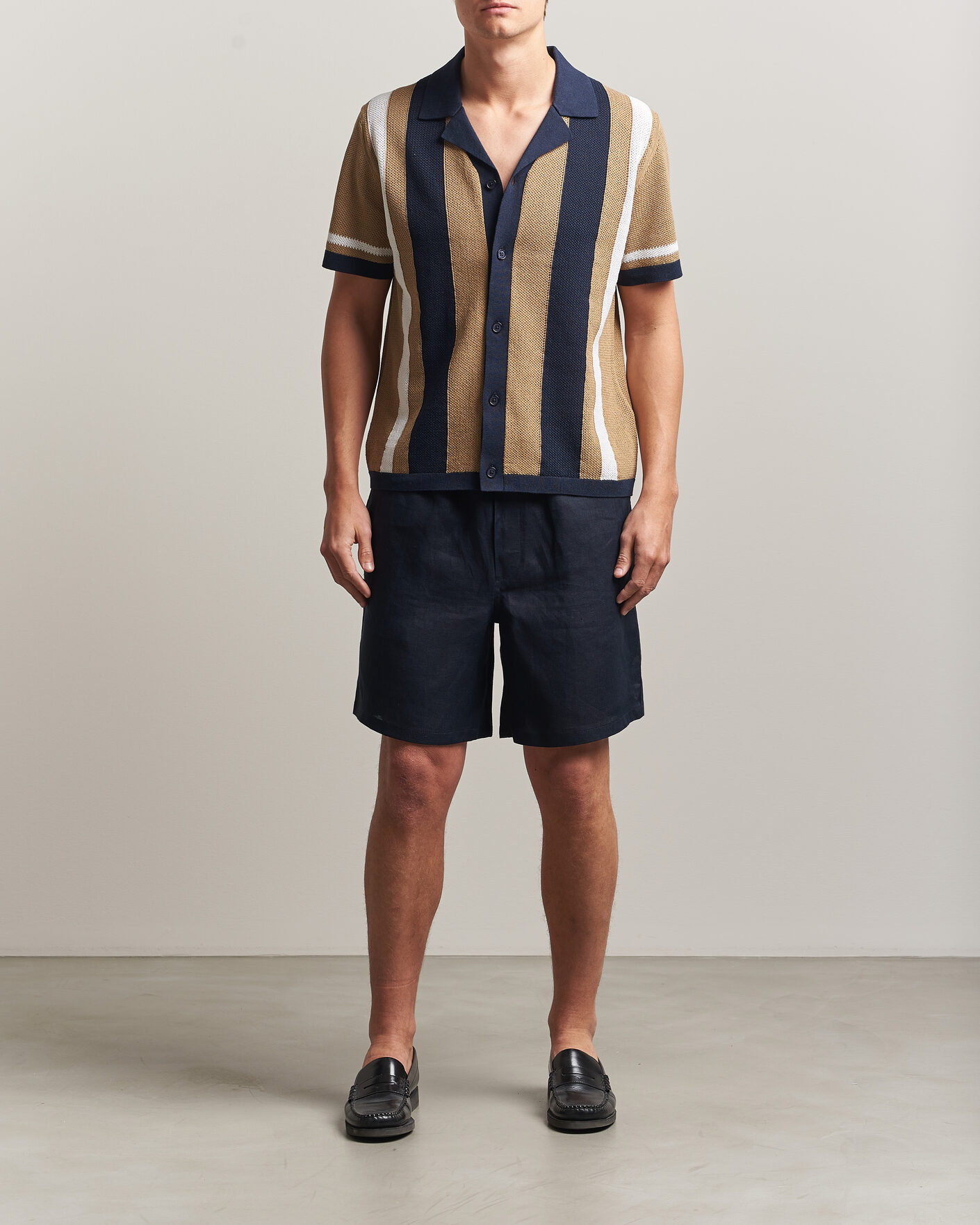Hombres | Camisas | J.Lindeberg | Remus Knitted Resort Shirt Kelp
