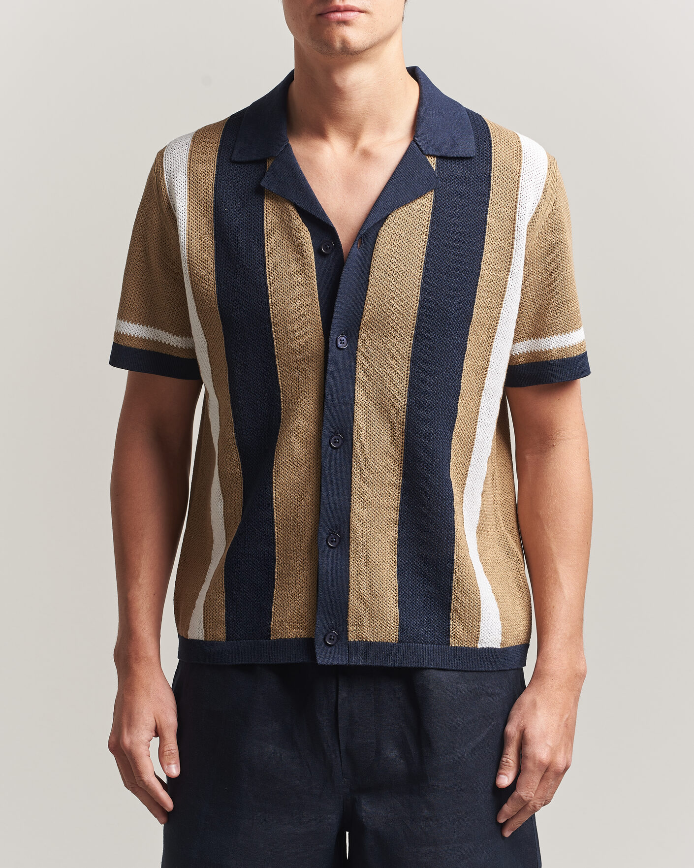 Hombres | Camisas | J.Lindeberg | Remus Knitted Resort Shirt Kelp
