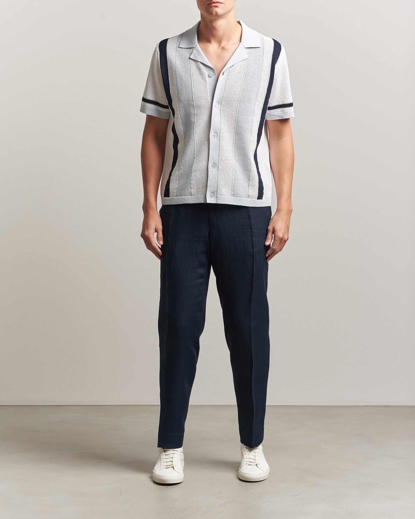 Hombres | Camisas | J.Lindeberg | Remus Knitted Resort Shirt Skywriting