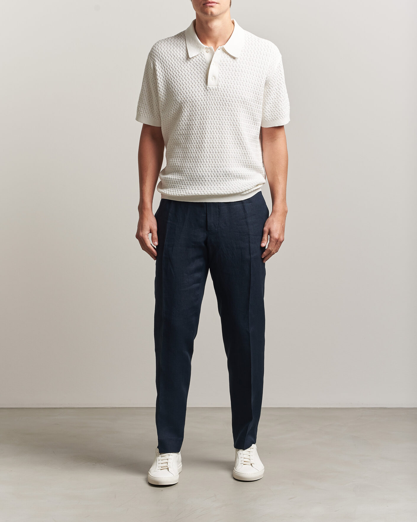 Hombres | Polos | J.Lindeberg | Jacques Structured Knitted Polo Tofu