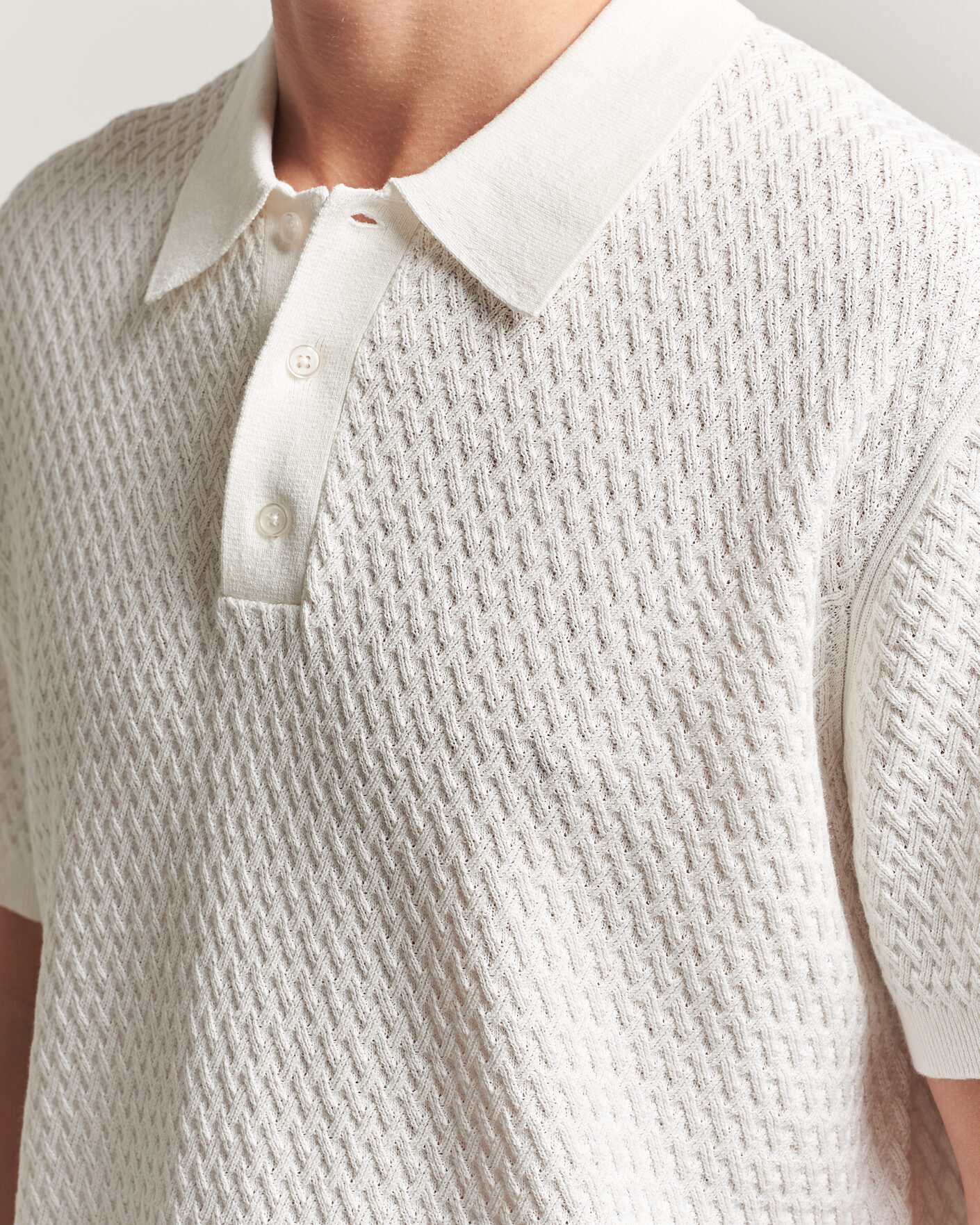Hombres | Polos | J.Lindeberg | Jacques Structured Knitted Polo Tofu