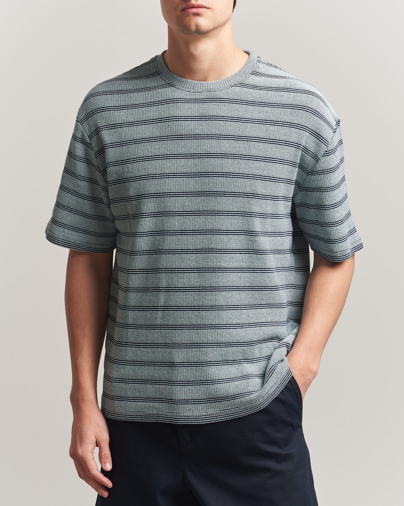Hombres | Camisetas | J.Lindeberg | Jose Jacquard T-Shirt Estate Blue