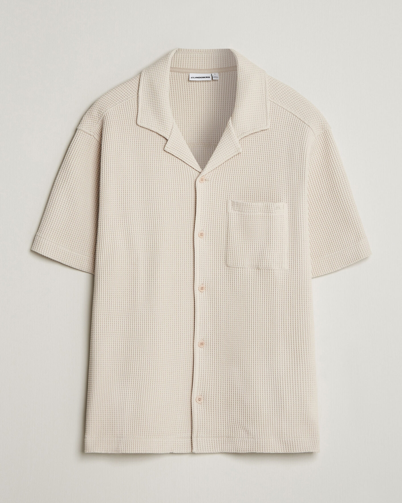 Hombres | Camisas | J.Lindeberg | Theron Waffle Resort Shirt Moonbeam