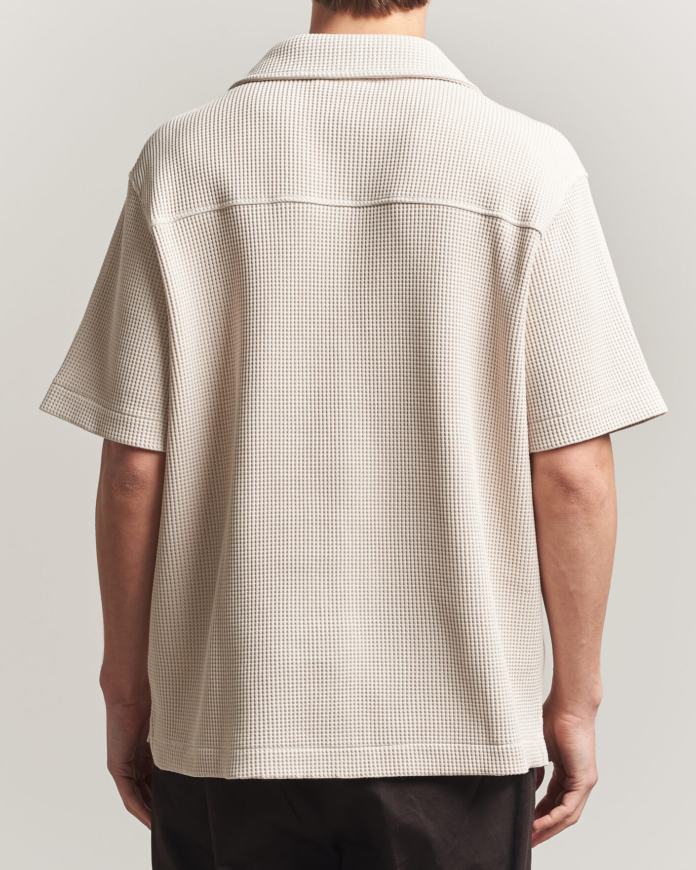 Hombres | Camisas | J.Lindeberg | Theron Waffle Resort Shirt Moonbeam