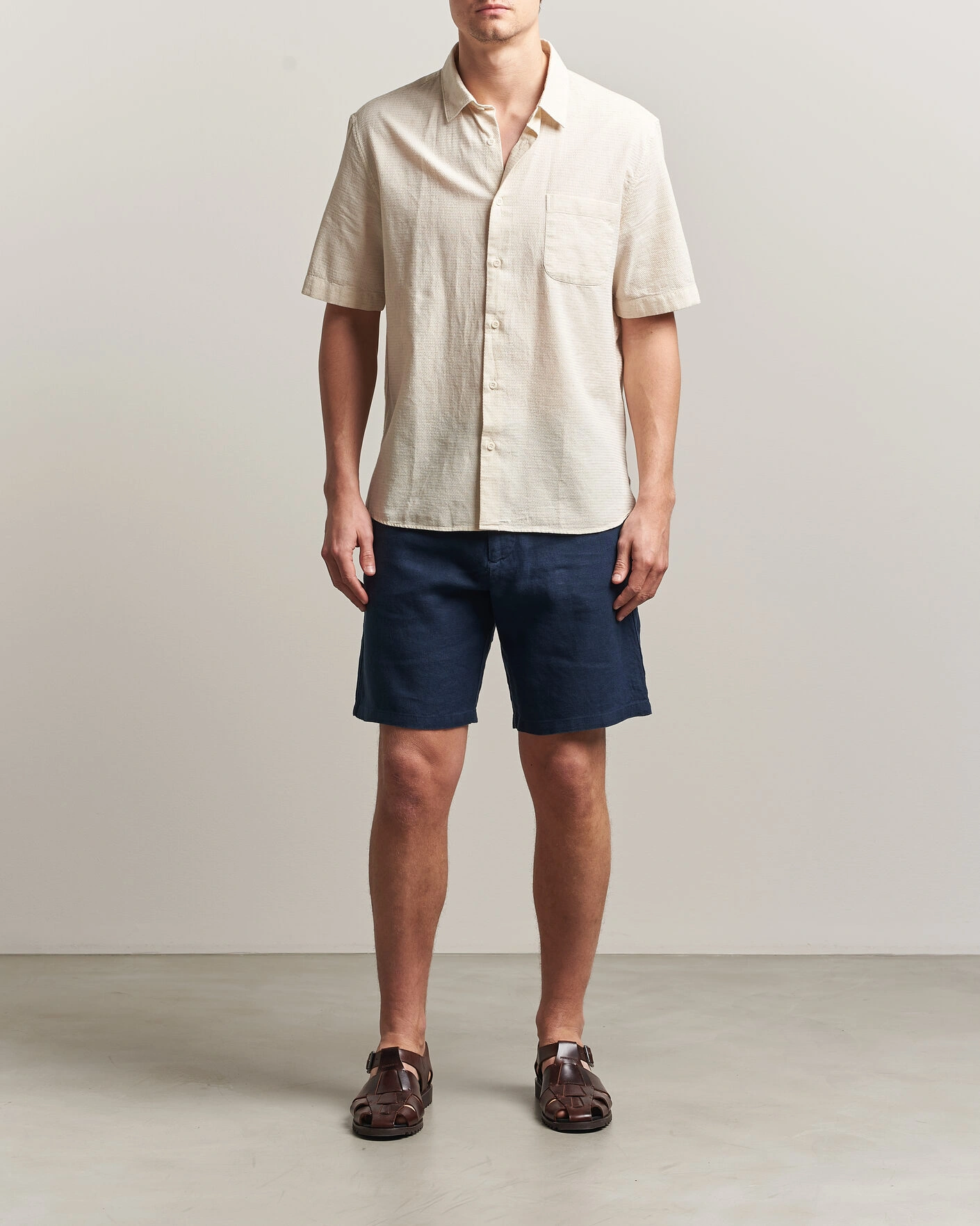 Hombres | Pantalones cortos | NN07 | Aden Linen Shorts Navy Blue
