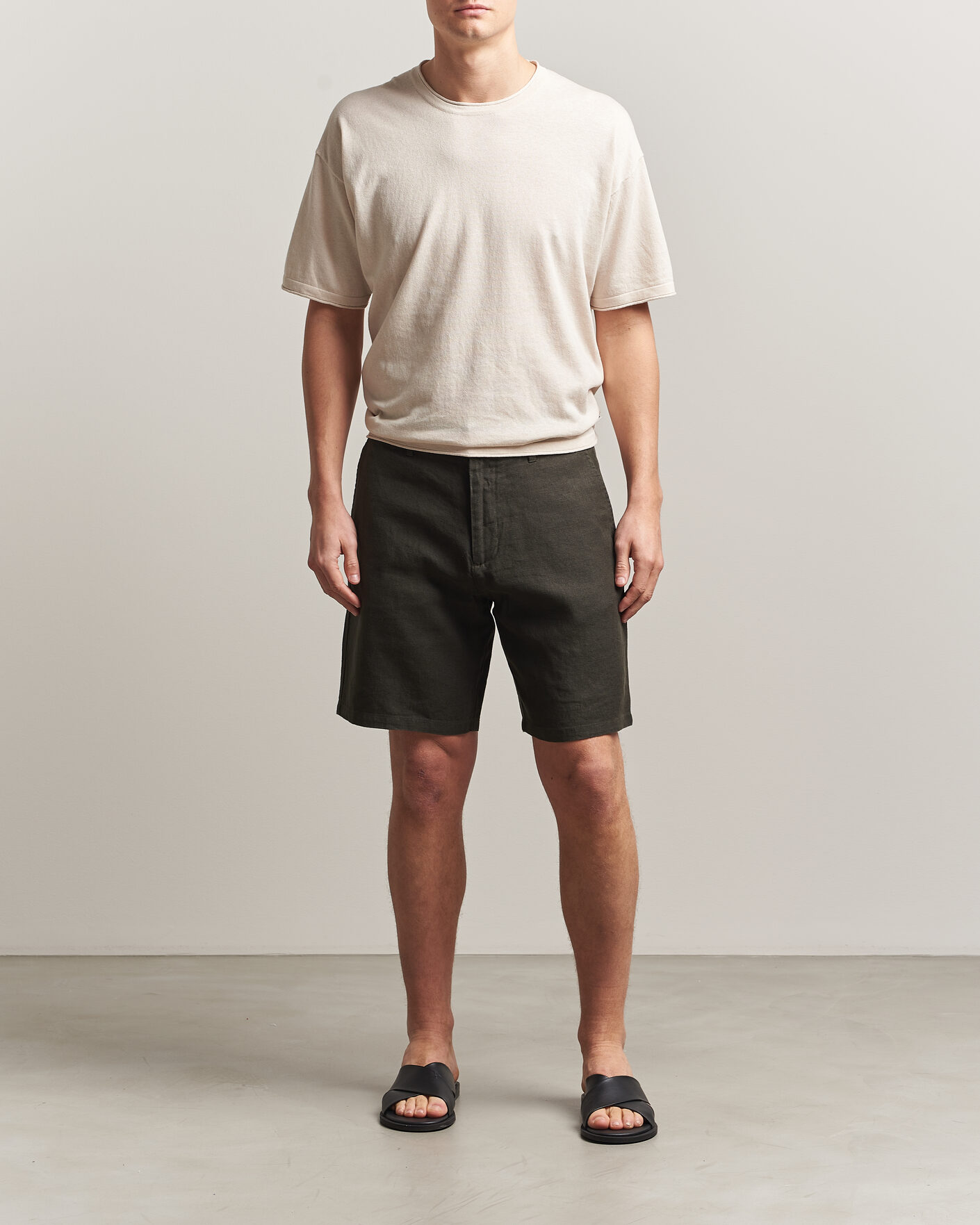Hombres | Pantalones cortos | NN07 | Aden Linen Shorts Dark Army