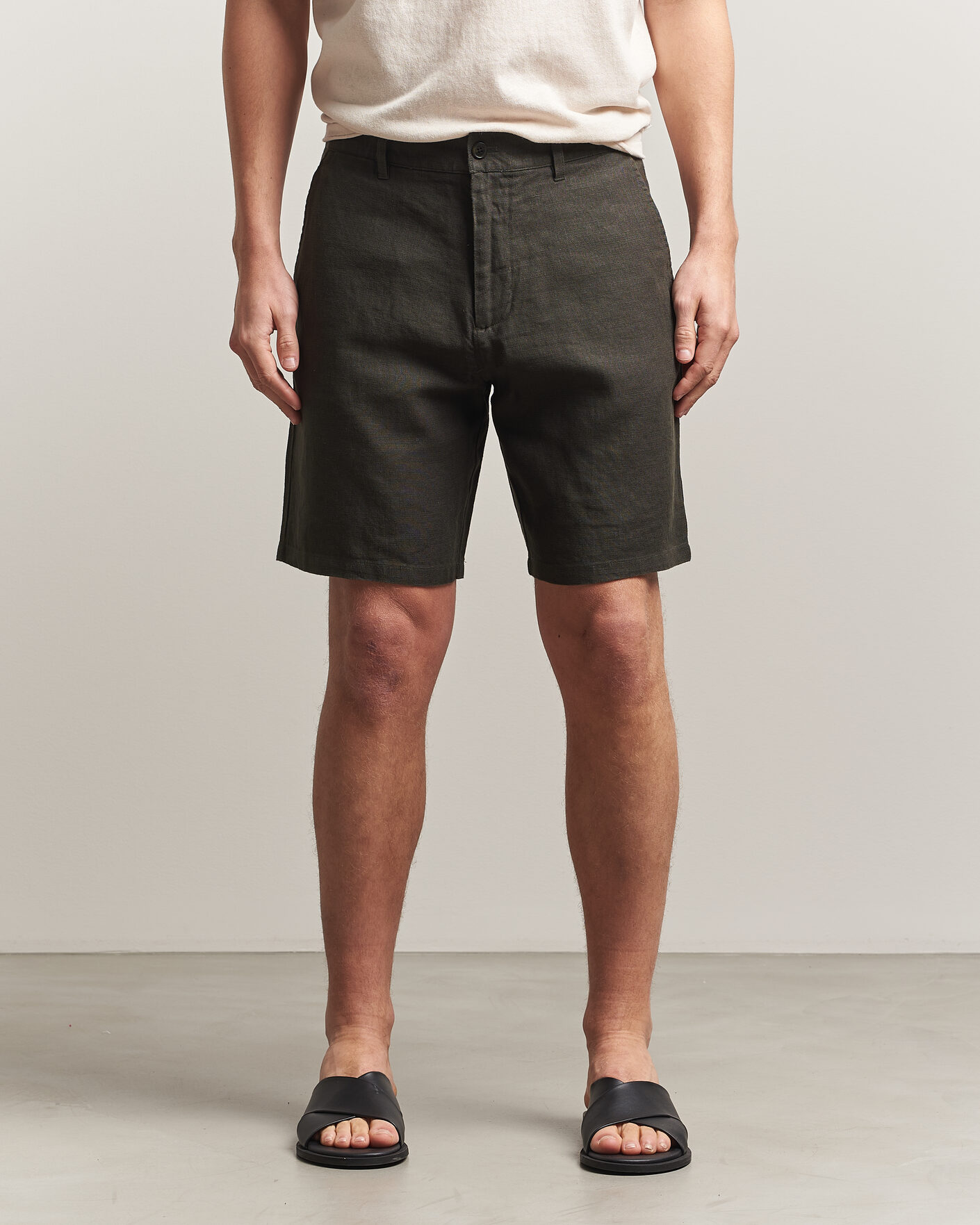 Hombres | Pantalones cortos | NN07 | Aden Linen Shorts Dark Army