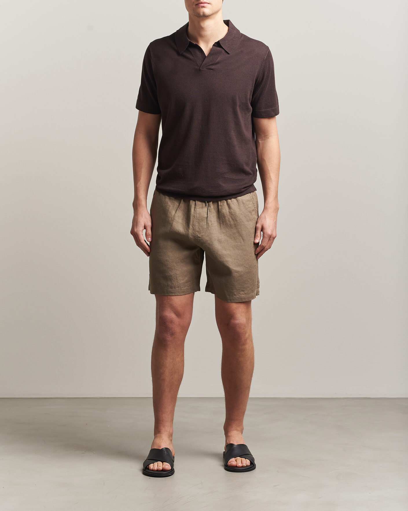 Hombres | Pantalones cortos | NN07 | Gregor Linen Drawstring Shorts Clay Mirage