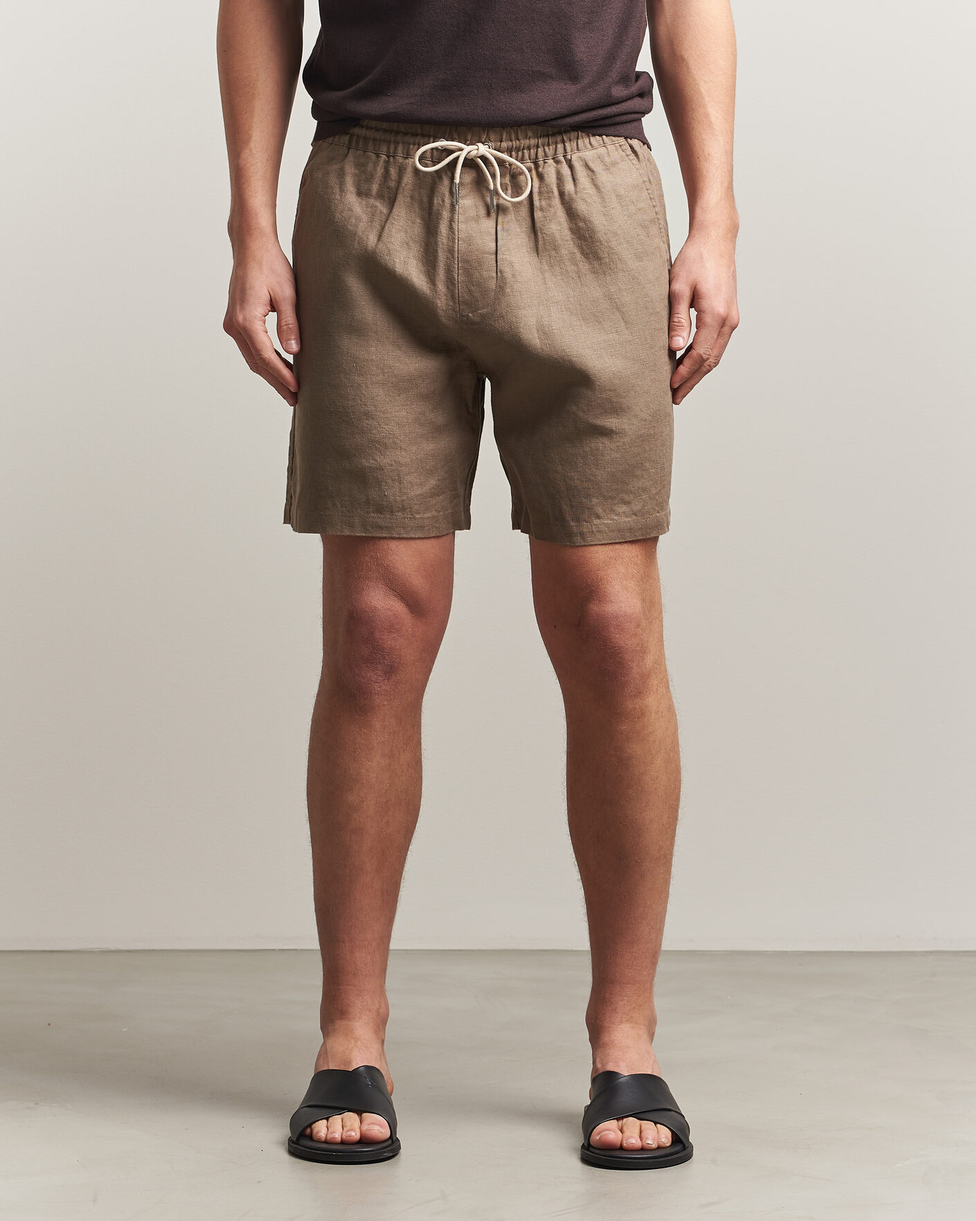 Hombres | Pantalones cortos | NN07 | Gregor Linen Drawstring Shorts Clay Mirage