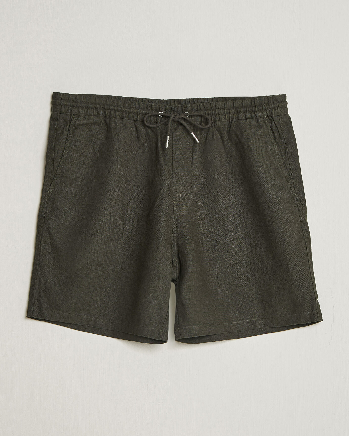 Hombres | Pantalones cortos | NN07 | Gregor Linen Drawstring Shorts Dark Army