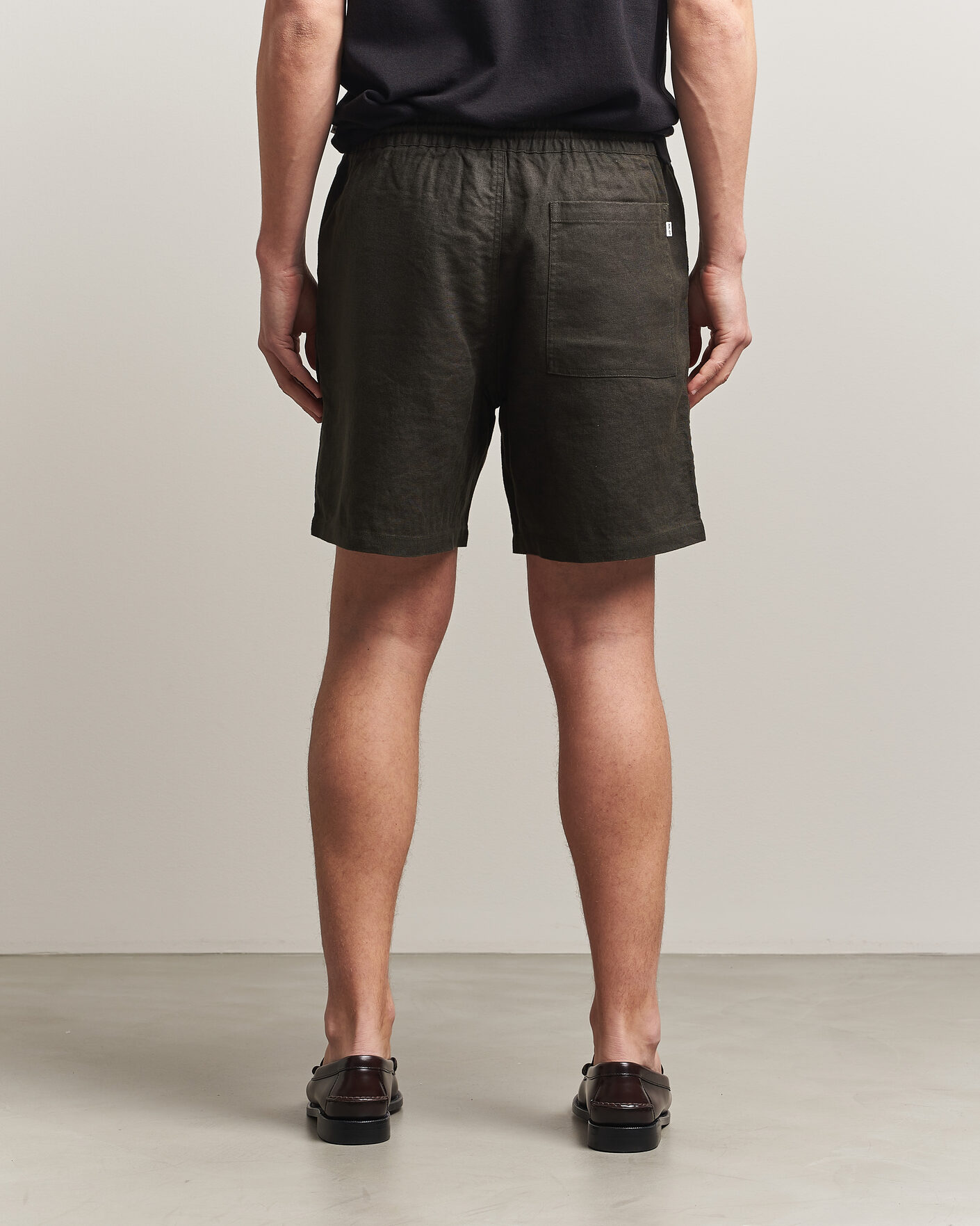Hombres | Pantalones cortos | NN07 | Gregor Linen Drawstring Shorts Dark Army