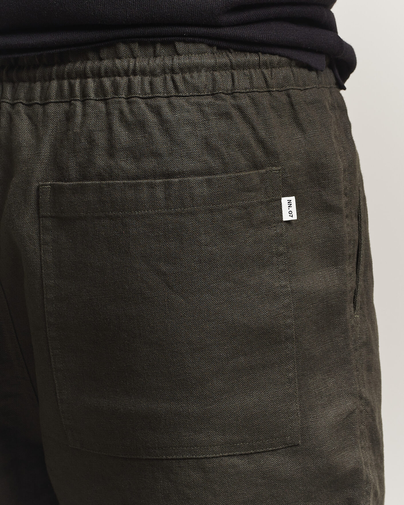 Hombres | Pantalones cortos | NN07 | Gregor Linen Drawstring Shorts Dark Army
