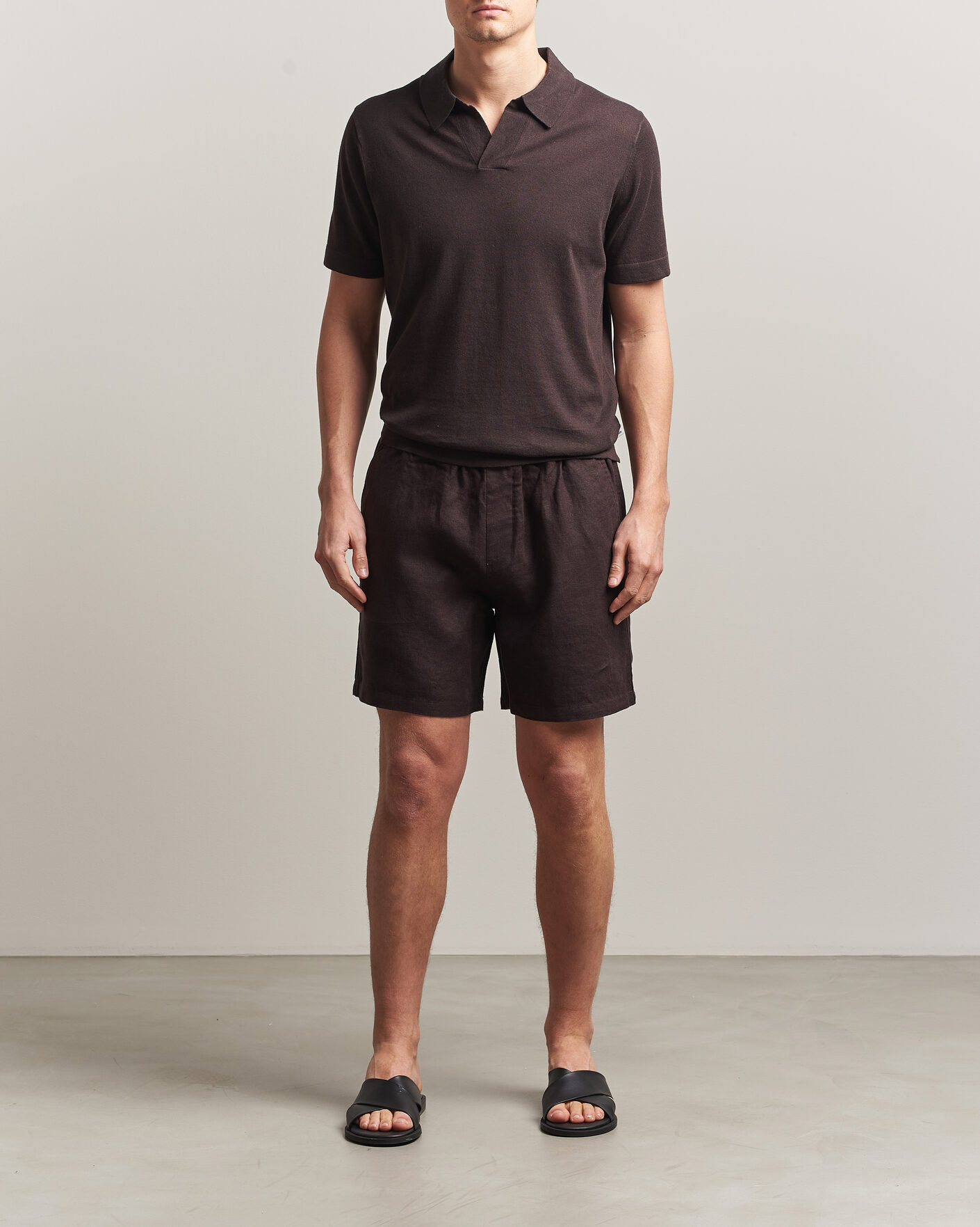 Hombres | Pantalones cortos | NN07 | Gregor Linen Drawstring Shorts Dusky Port