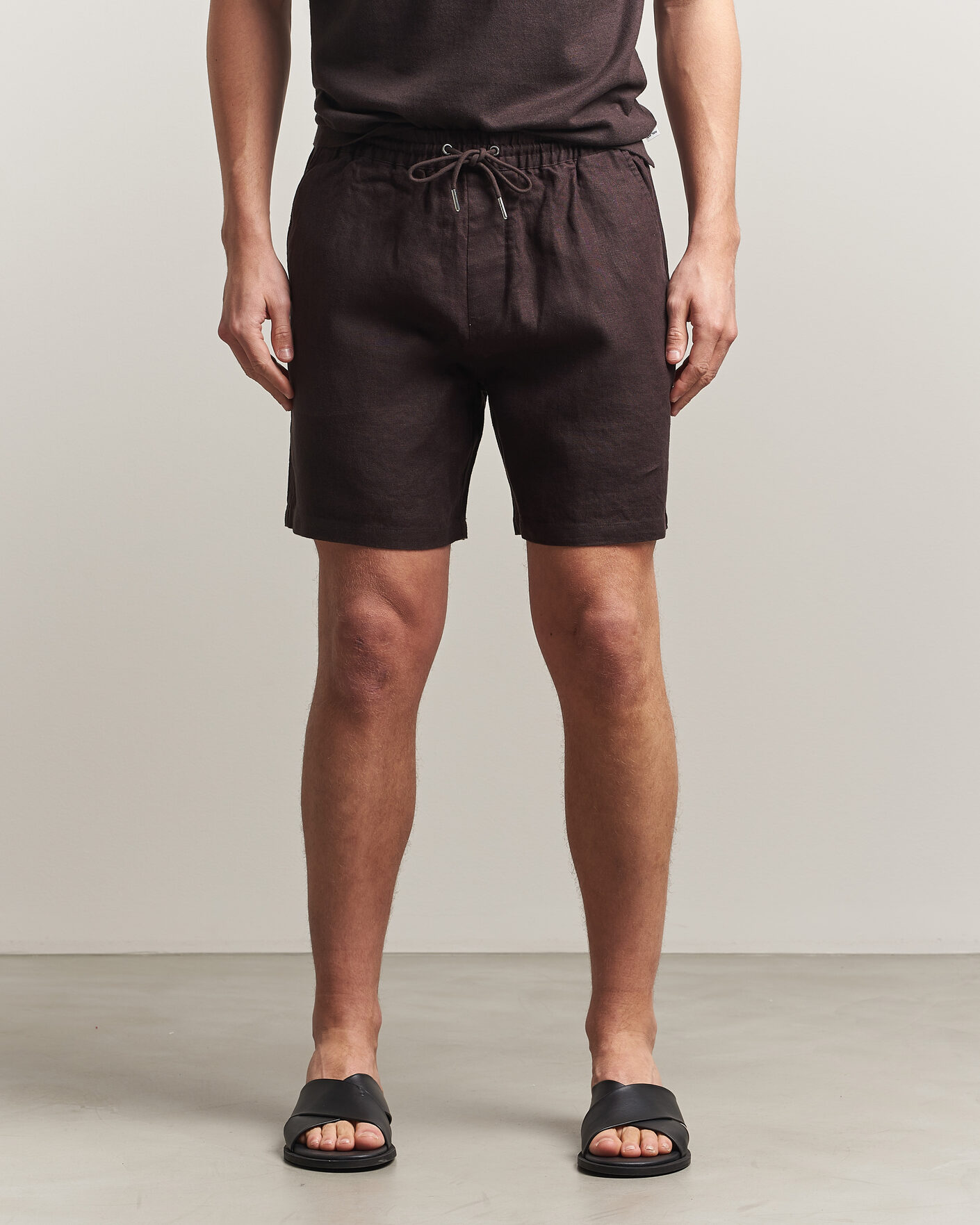Hombres | Pantalones cortos | NN07 | Gregor Linen Drawstring Shorts Dusky Port
