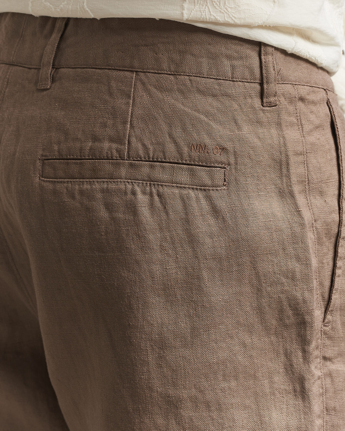 Hombres | Pantalones | NN07 | Aden Regular Fit Linen Trousers Clay Mirage