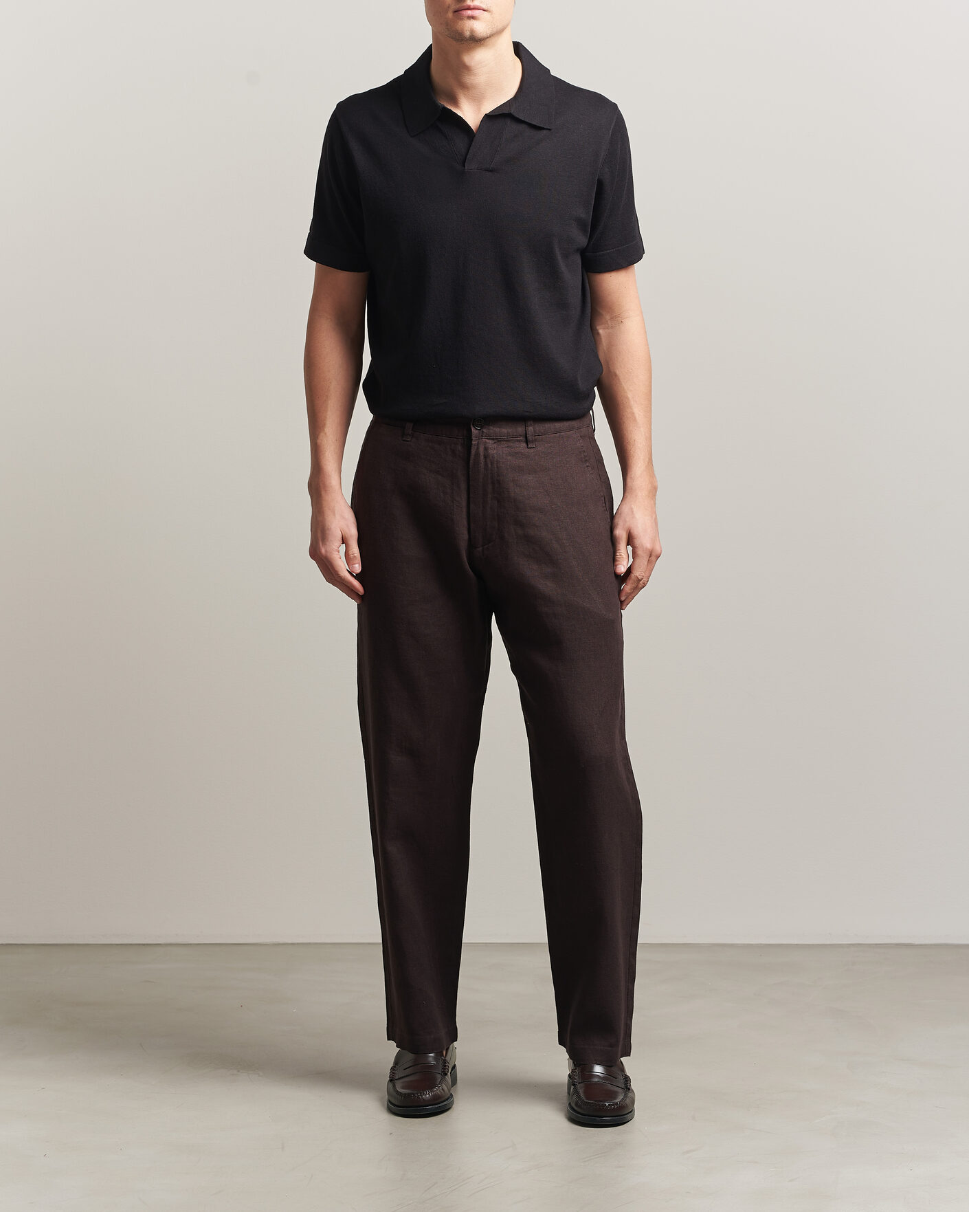 Hombres | Pantalones | NN07 | Aden Regular Fit Linen Trousers Dusky Port