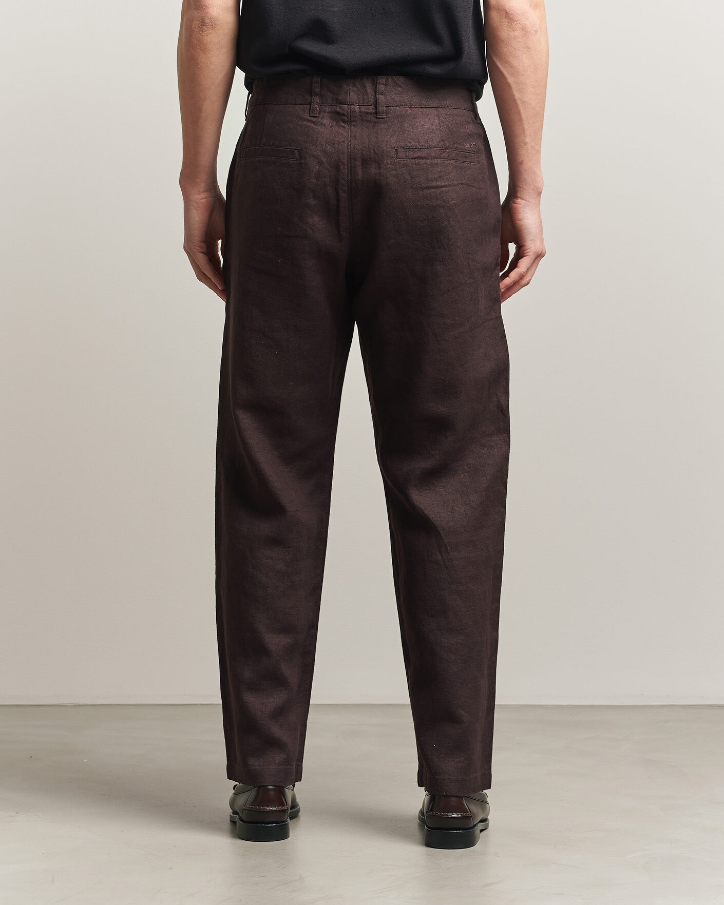 Hombres | Pantalones | NN07 | Aden Regular Fit Linen Trousers Dusky Port