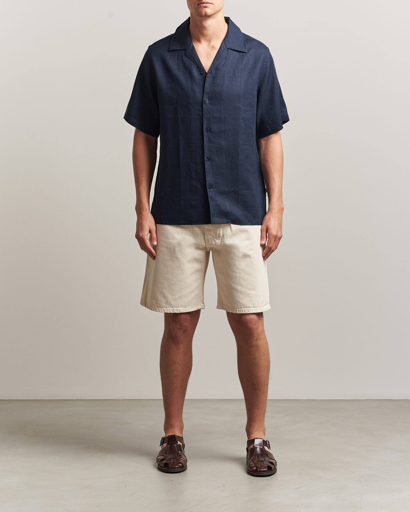 Hombres | Camisas | NN07 | Julio Linen Resort Shirt Navy Blue
