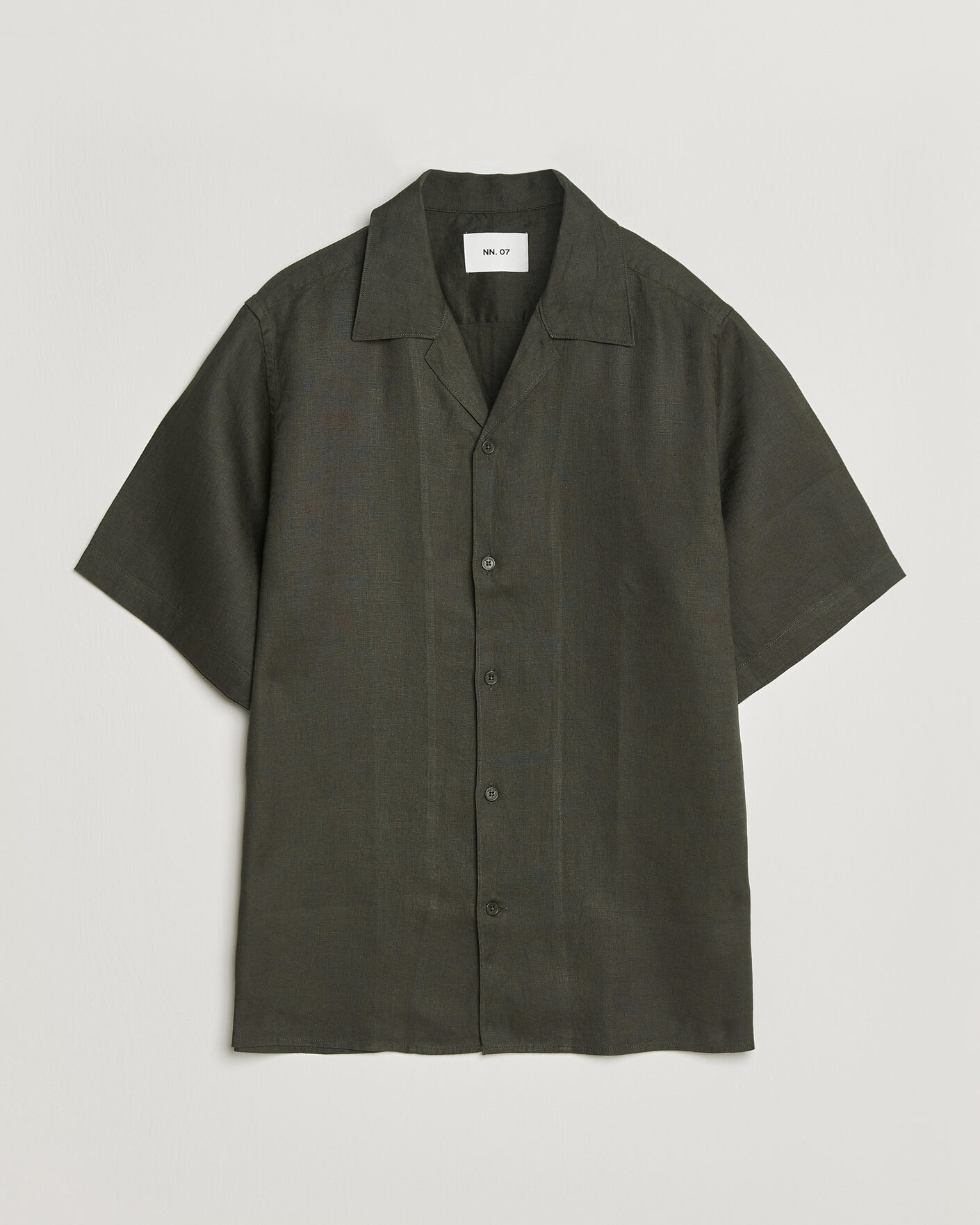 Hombres | Camisas | NN07 | Julio Linen Resort Shirt Dark Army
