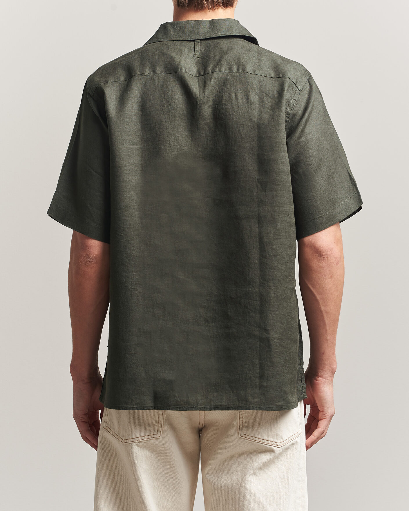 Hombres | Camisas | NN07 | Julio Linen Resort Shirt Dark Army