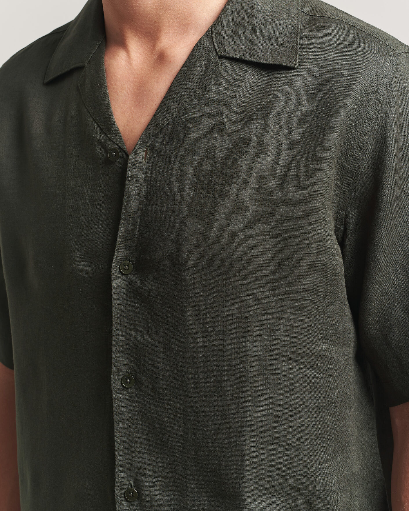Hombres | Camisas | NN07 | Julio Linen Resort Shirt Dark Army