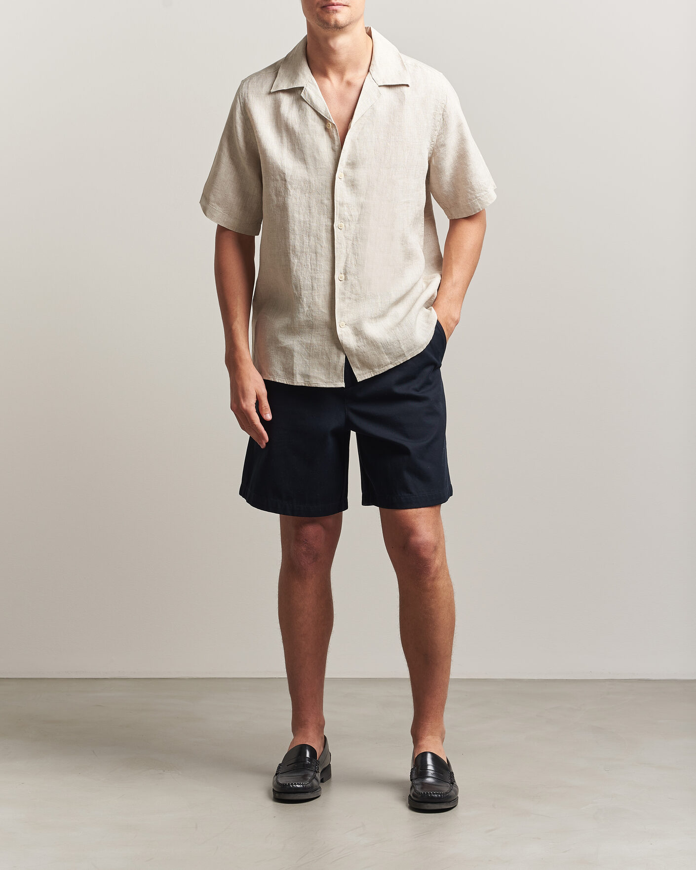 Hombres | Camisas | NN07 | Julio Linen Resort Shirt Oat