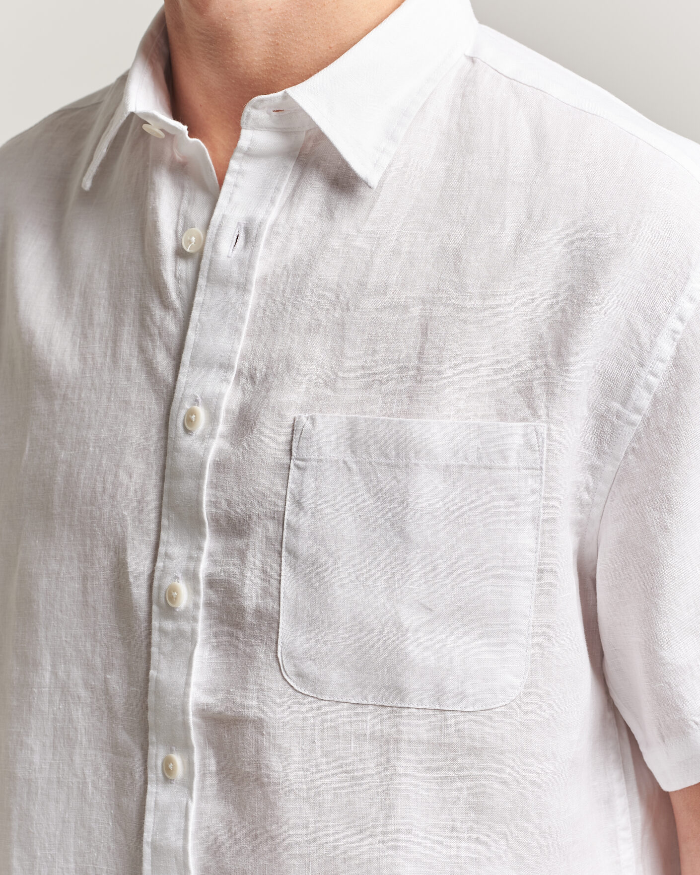Hombres | Camisas | NN07 | Deon Linen Short Sleeve Shirt White