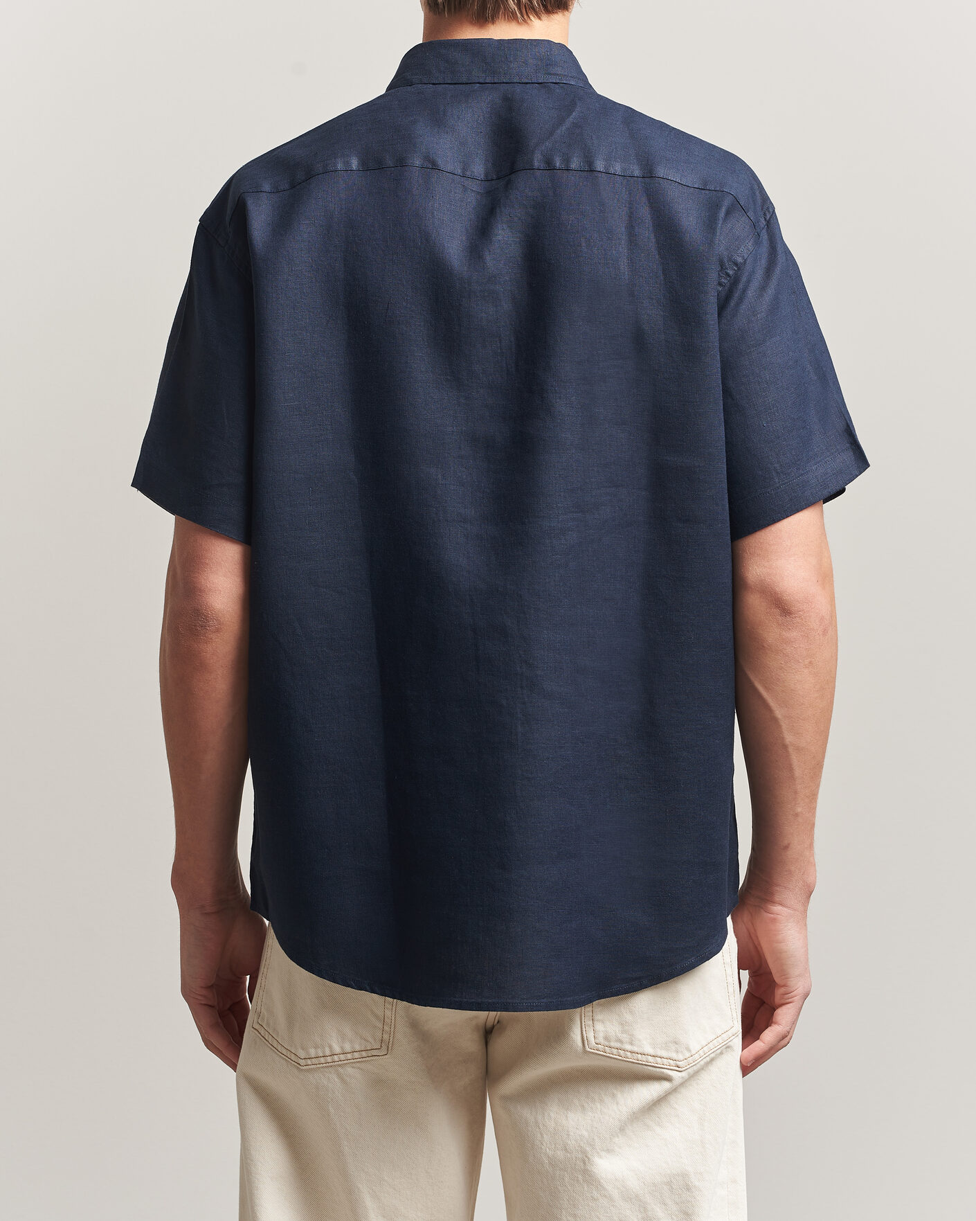 Hombres | Camisas | NN07 | Deon Linen Short Sleeve Shirt Navy Blue